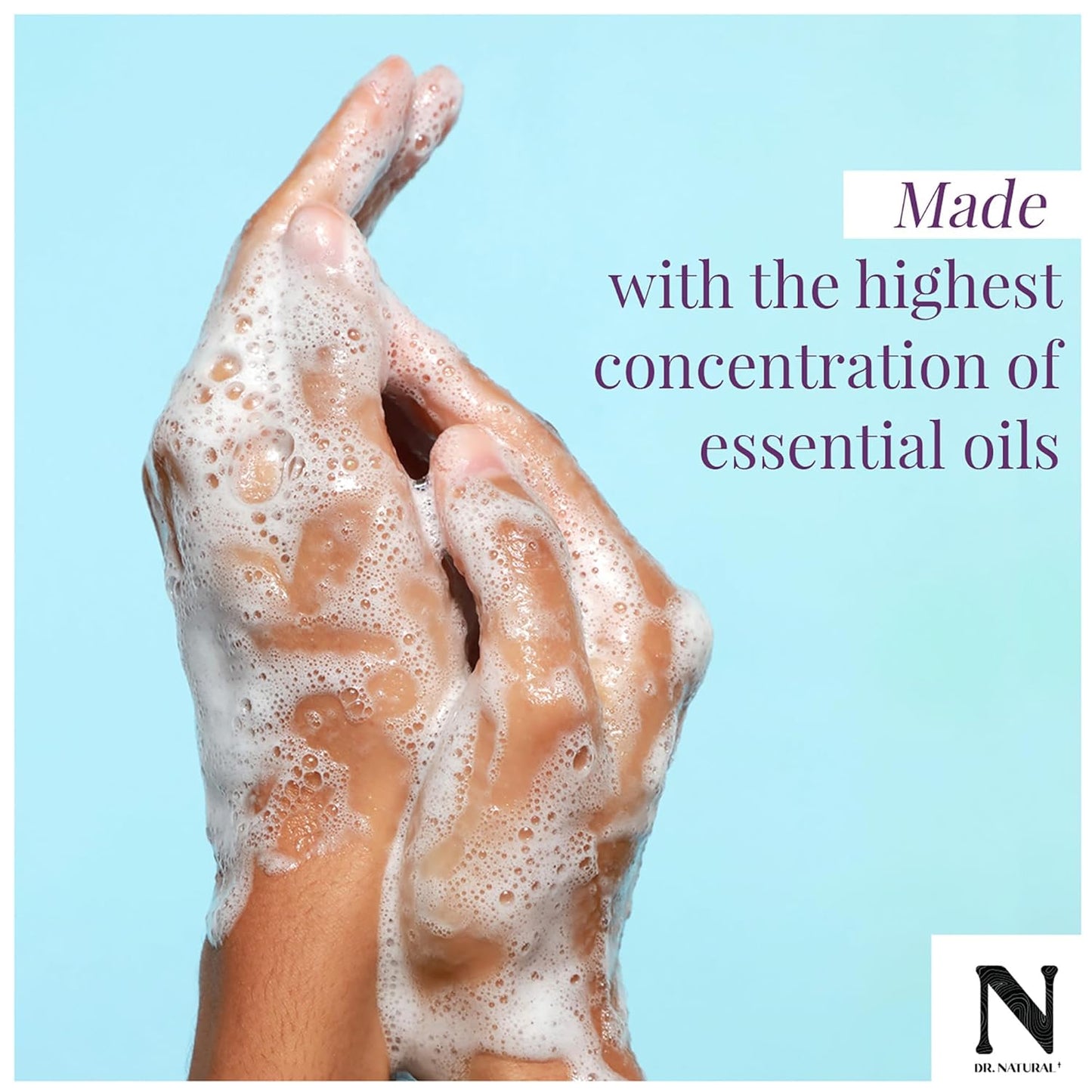 Dr. Natural 3-in-1 Tear-Free Baby Plus Kids Soap - Head-to-Toe Soap and Shampoo - Sensitive Skin Moisturizing Body Wash - Lavender - 16 oz