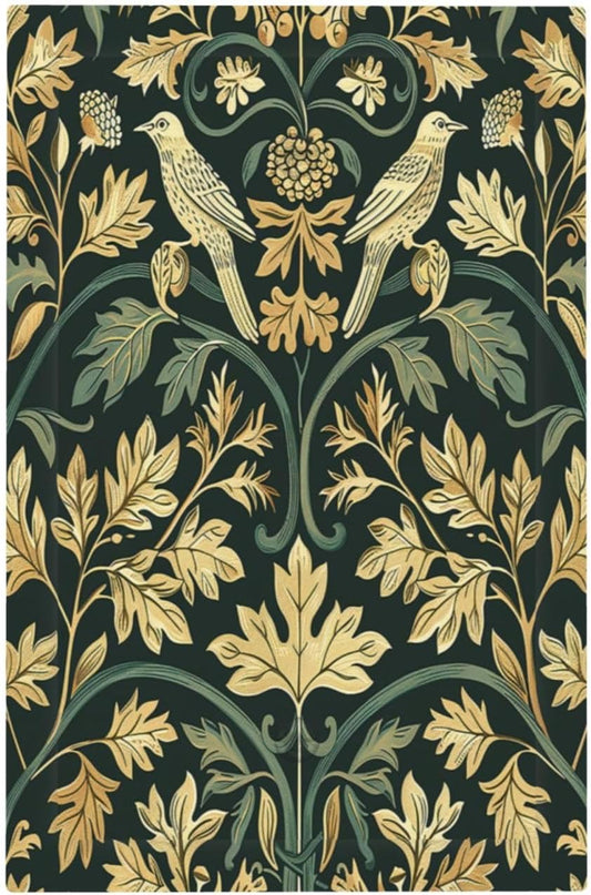 Light Switch Cover Plate William Morris Vintage Botanical Birds Golden Green Leaves 1 Gang No Device Blank Electrical Wall Plates Faceplate Decorative Switch Plate for Bedroom Home Decor