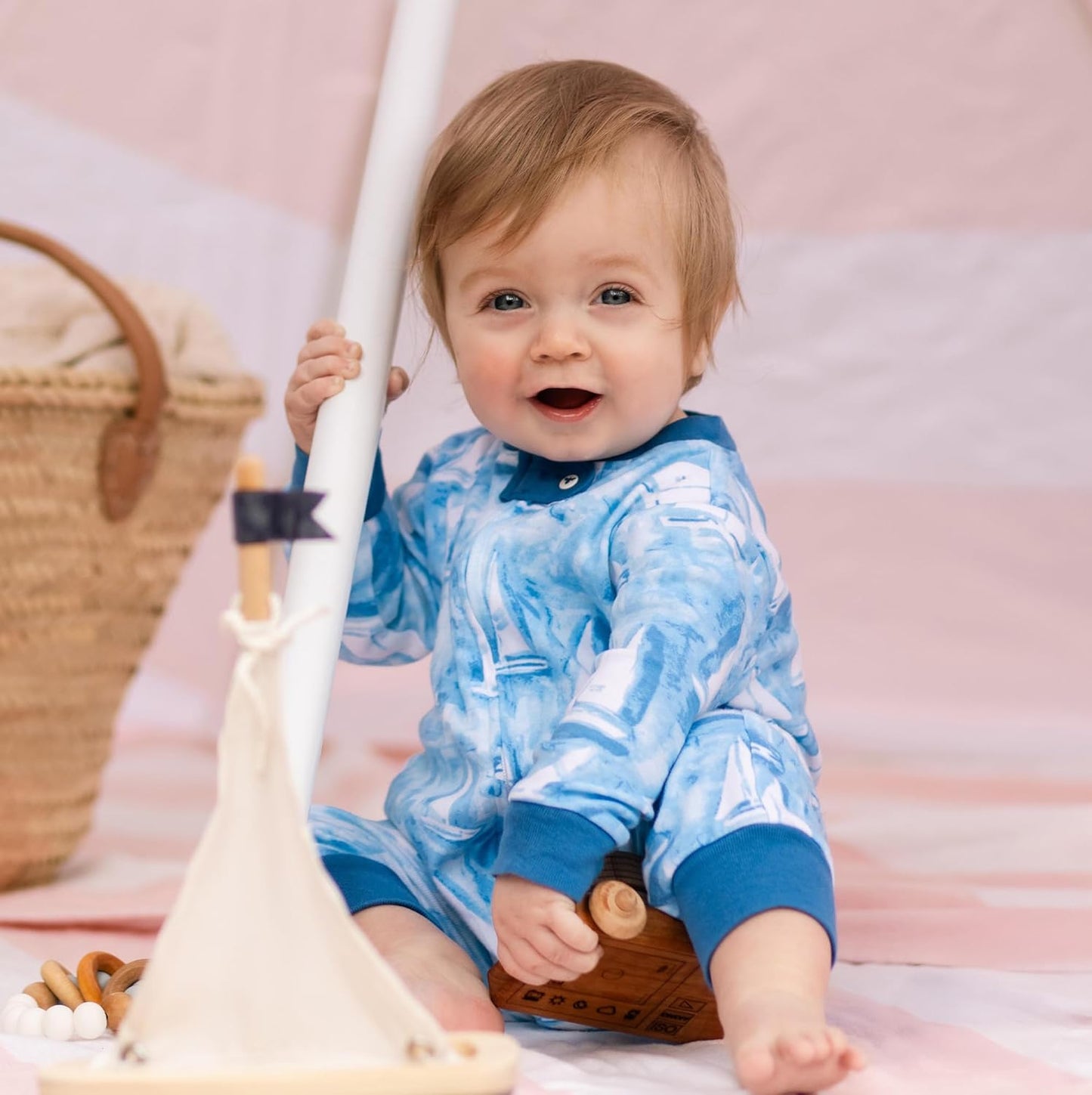 Burt's Bees Baby baby-boys Sleep and Play Pjs, 100% Organic Cotton One-piece Zip Front Footless Romper Jumpsuit Pajamas