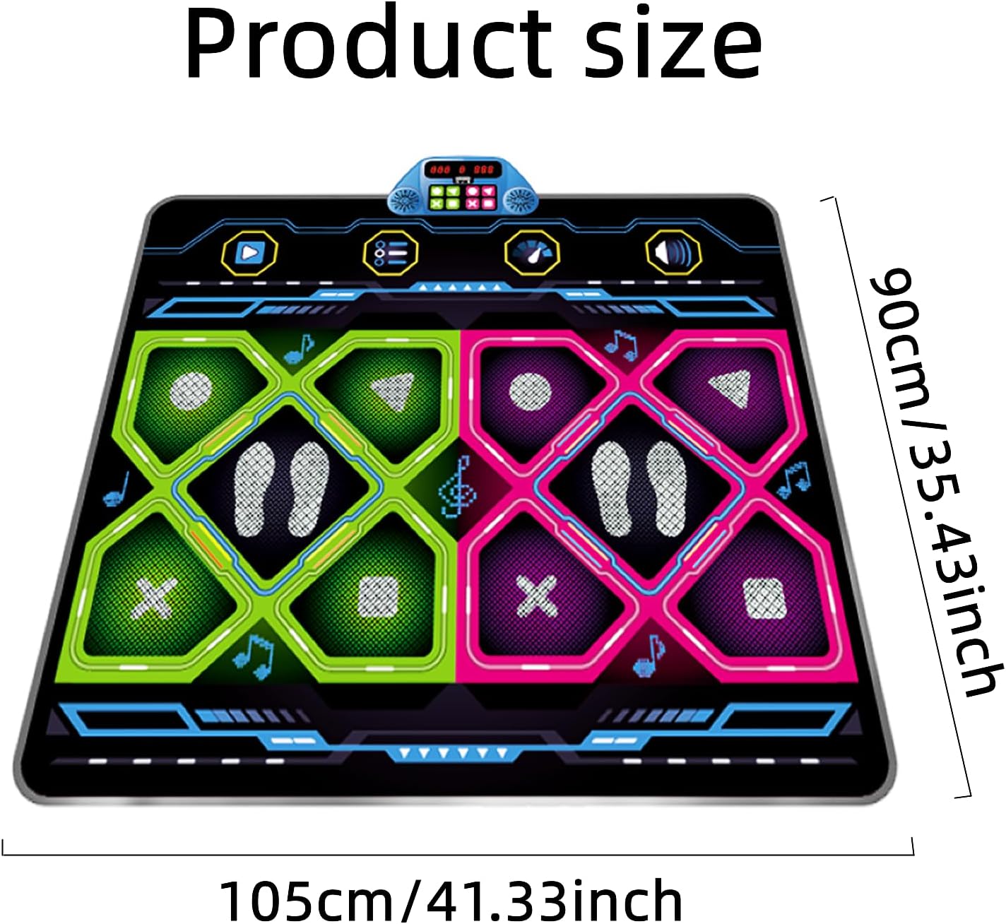 Upgraded 2-Player Kids Dance Mat, Interactive Electronic Dance Pad for Girls &Boys Ages 3-12, Premium Speaker with Built-in Adjustable Volume Music, Ideal Birthday & Holiday Family Dance Game Toy Gift