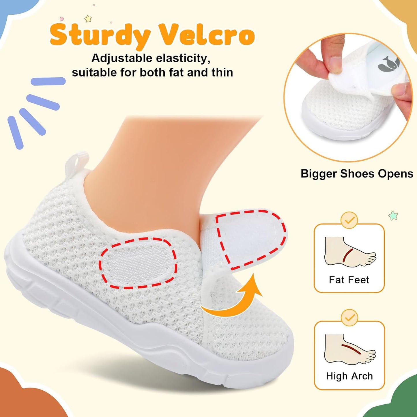 FEETCITY Baby Shoes Boys Girls First Walking Shoes Infant Sneakers Lightweight Slip On Shoe