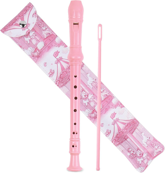 Recorder Instrument for Beginner Kids Adults,8-Hole Soprano Descant Recorder Music Flute with with Cleaning Rod & Leather Case For School Student Home Entertainment(2-Trojans）