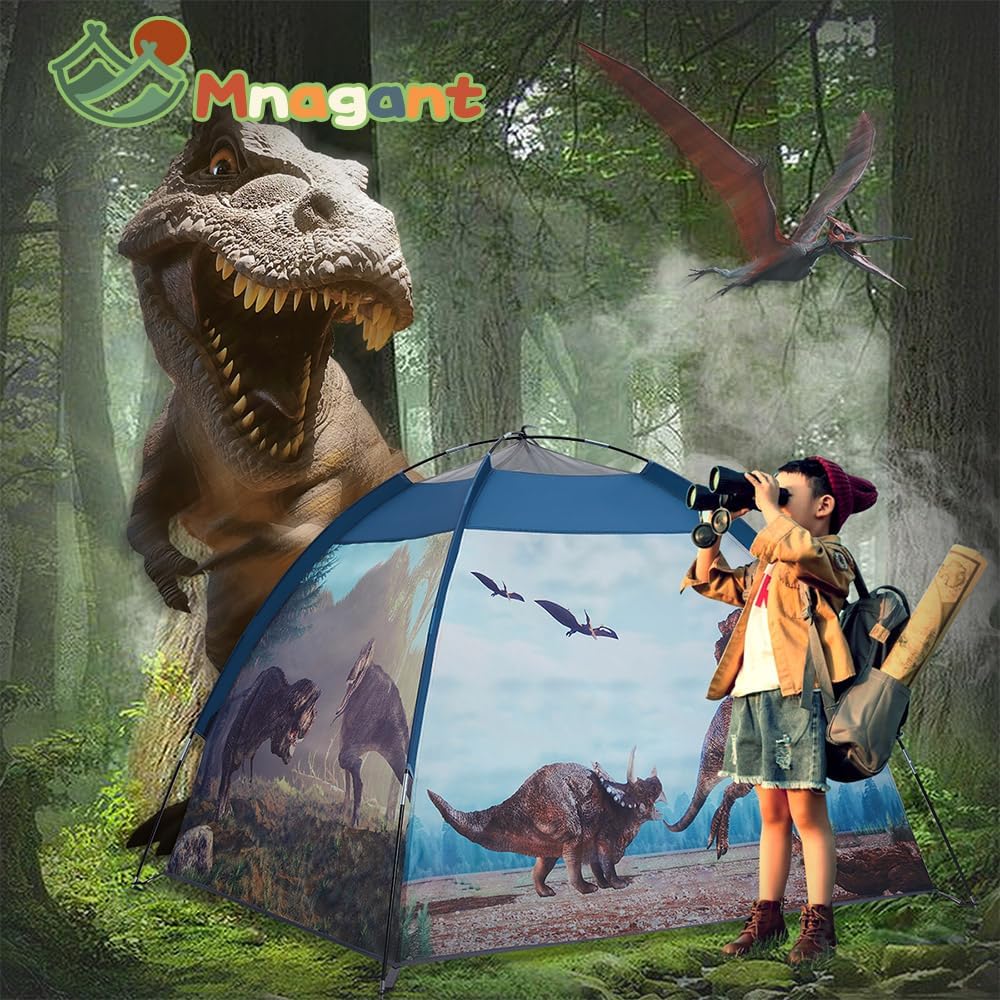 Dinosaur Kids Play Tent-61”x61”x45”Realistic Dinosaur Kids Tent Indoor & Outdoor, Pop Up Play House for Kid, Boys & Girls Age 3-12