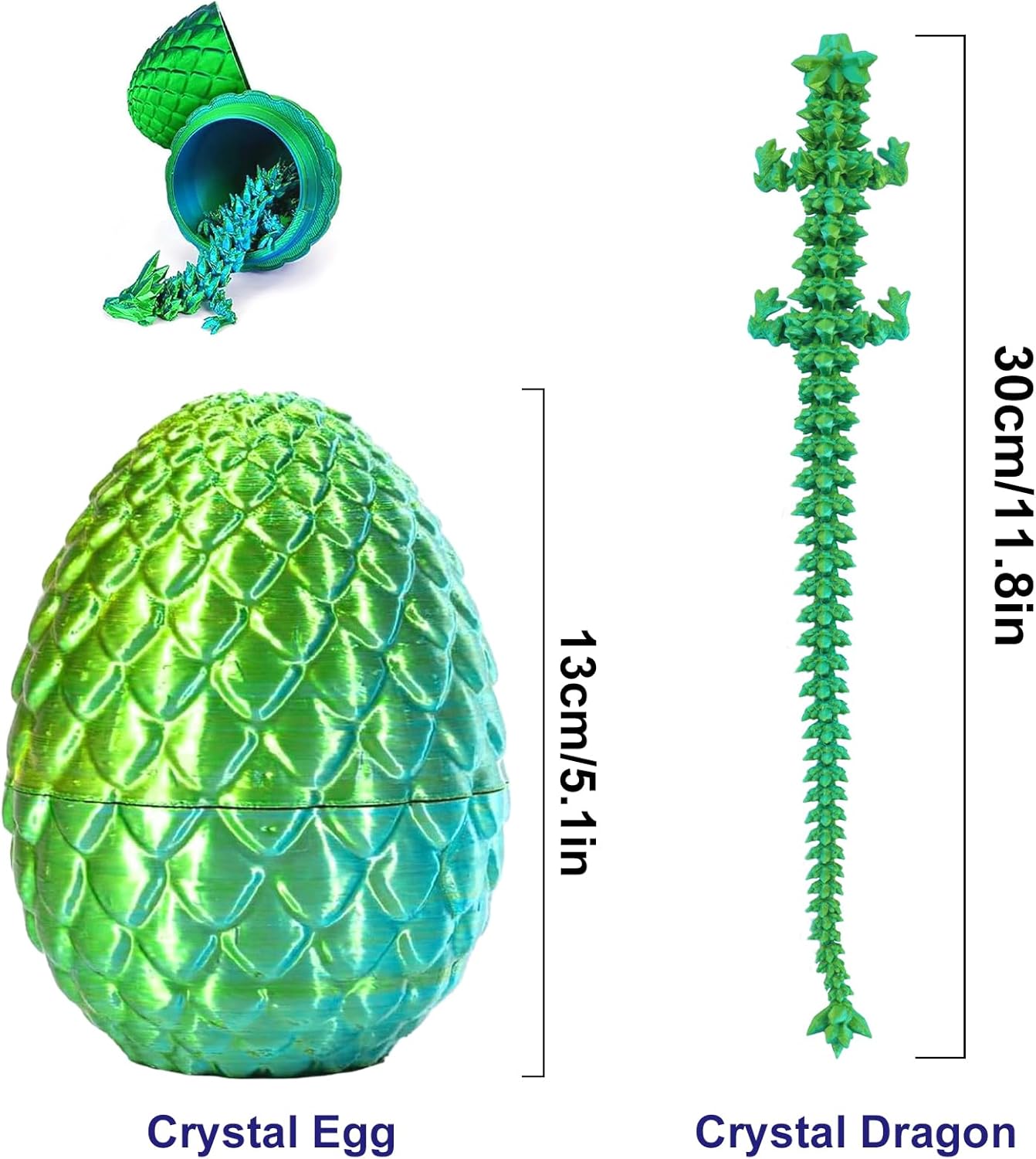 Easter Eggs, 12In Boys Dragon Toys, 3D Printed Dragon Eggs with Articulated Dragon Inside, Dragon Surprise Eggs Fidget Toys, Executive Desk Toys, Easter Egg Fillers Easter Gifts for Kids(Laser Yellow)