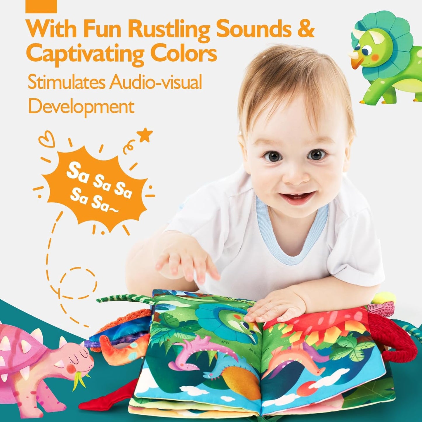 hahaland Baby Books 0-6 Months,Infant Tummy Time Toy High Contrast Sensory Toys 6 to 12 Months Touch Feel Book Baby Gifts for Boy Girl 0-3 Month Book Early Learning Toy (Single Book)