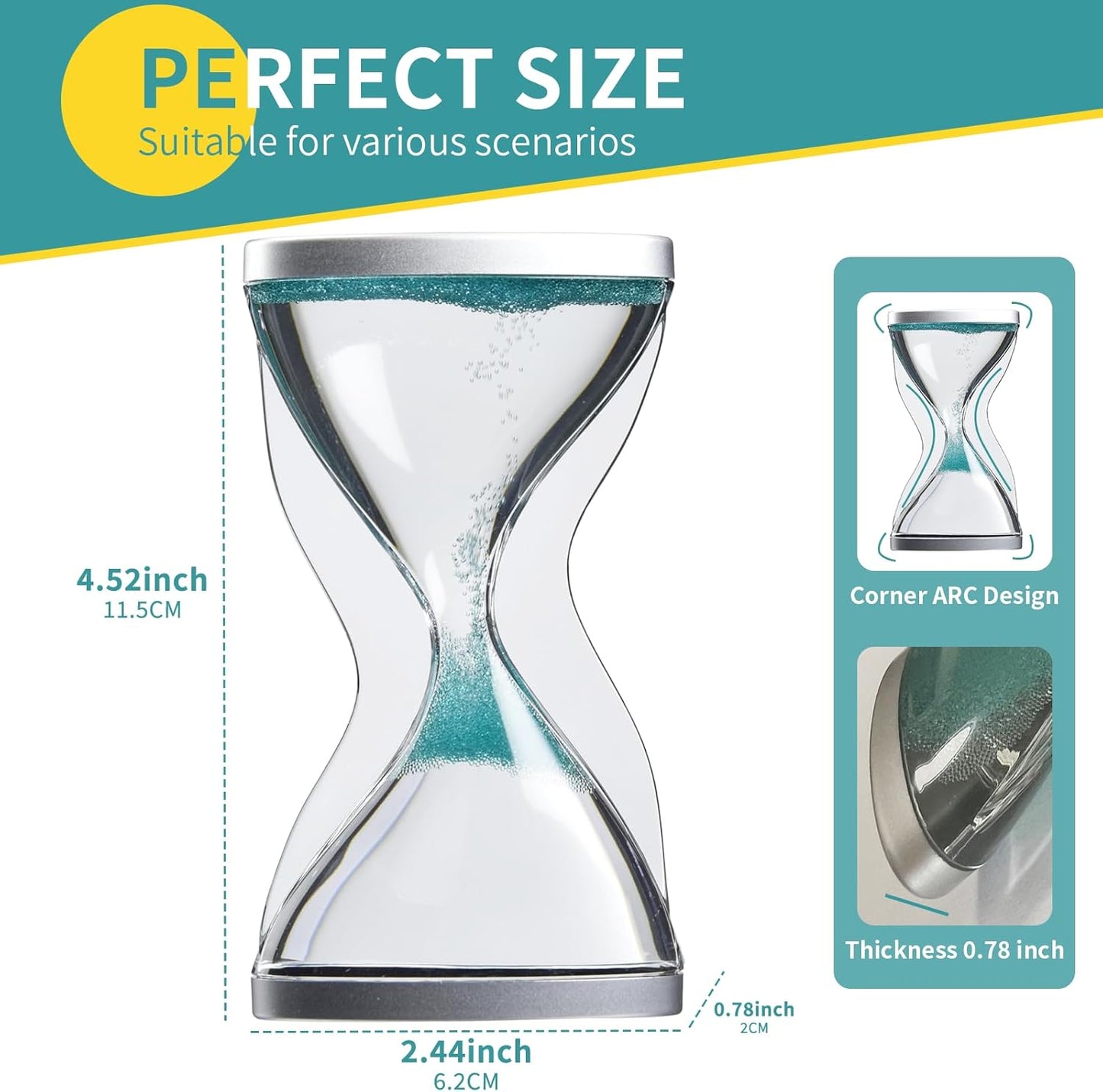 Sand Timer 10 Minute Hourglass Timer, Plastic Sand Clock 10 Minutes, Office pressure relief ornaments Sand Watch 10 Min, Hour Glass Sandglass Timer for Kids, Games, Classroom, Toothbrush Timer
