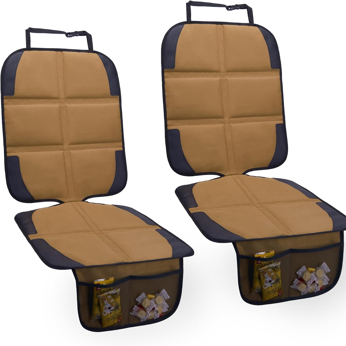Car Seat Protector for Child Car Seat, 2 Pack Baby Car Seat Covers with Mesh Pockets & Non-Slip Backing 600D Durable Seat Protector