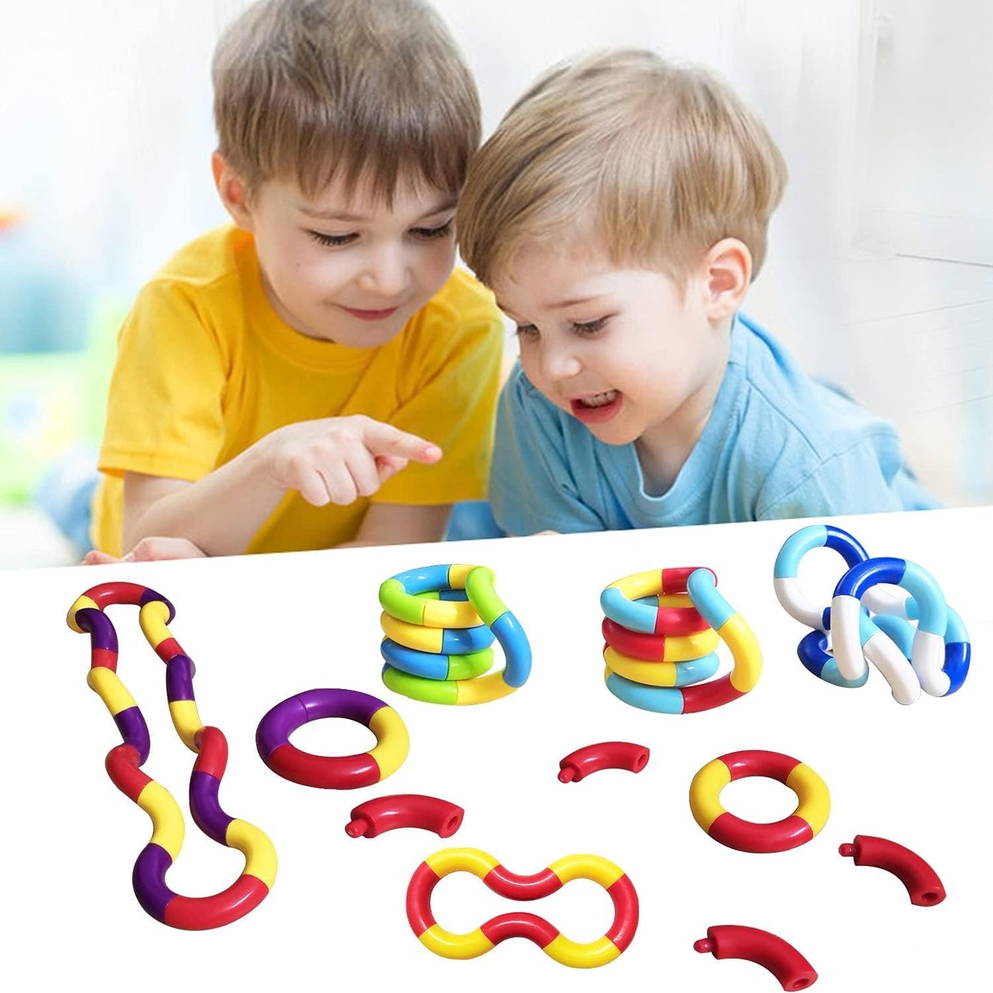 9PCS Quiet Fidget Toys Sensory Fidget Toys for Unique Fidget Experience, Multicolor Twisty Fidget Toys for Relaxation, Brain Imagination Tools, Relax Therapy Educational Toy for Adults,Boys,Girls