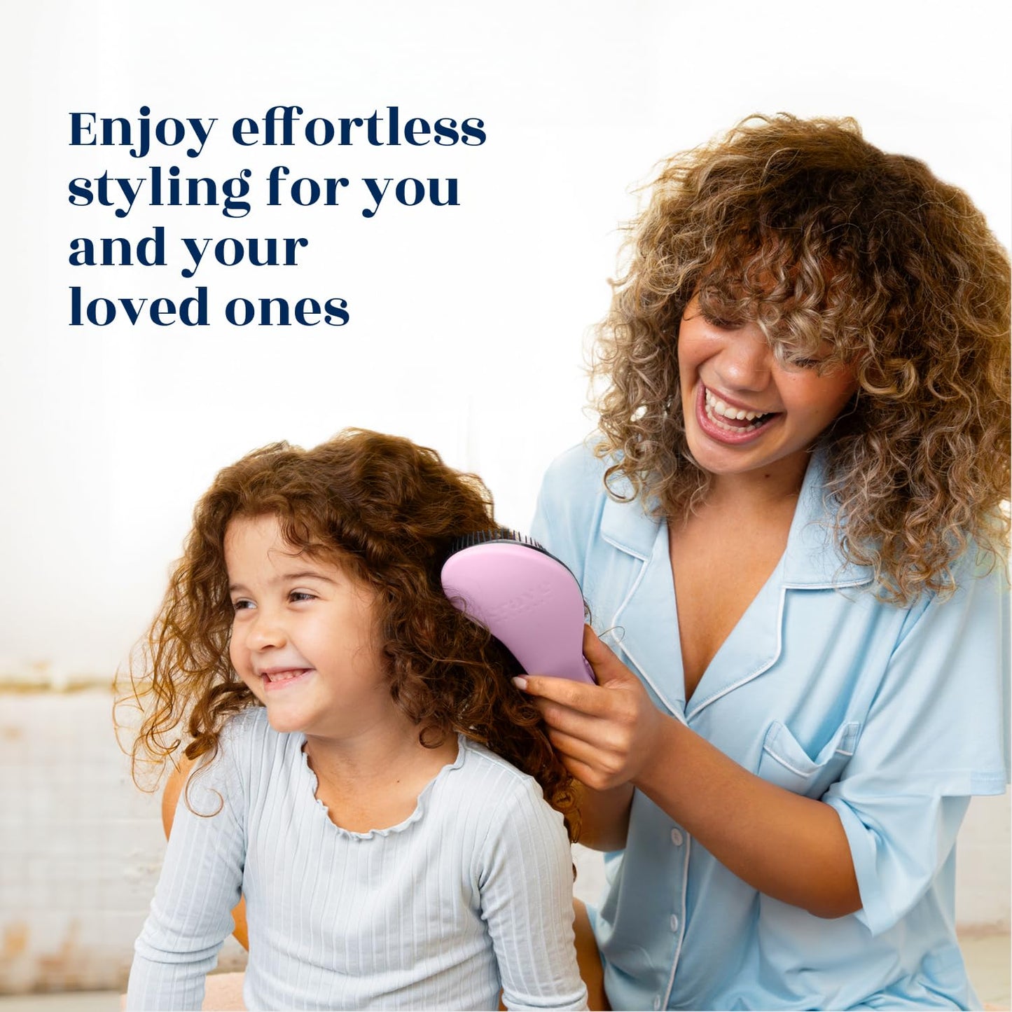 Crave Naturals Biggie Glide Thru Hair Brush - Detangler Brush for Curly, Straight, Wet or Dry Hair - Gentle Detangling Brushes for Adults, Kids, Toddlers - Hair Accessories for Women, 8.4"x3.4" - Pink