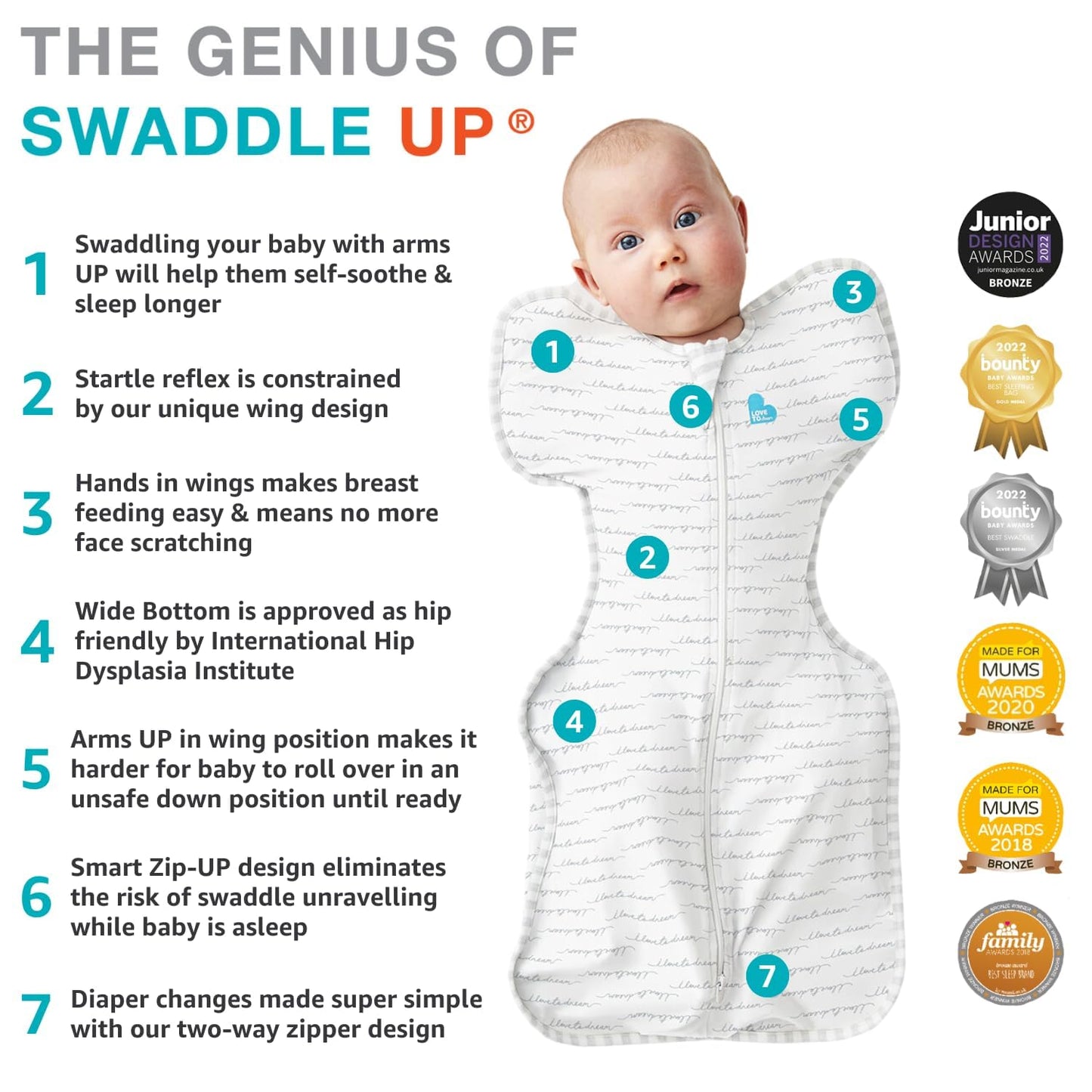 Love to Dream Organic Swaddle, Baby Sleep Sack, Swaddle Up Self-Soothing Swaddles for Newborns, Get Longer Sleep, Snug Fit Helps Calm Startle Reflex, 1.0 TOG Sleep Sack, 13-18.5lbs, Cream
