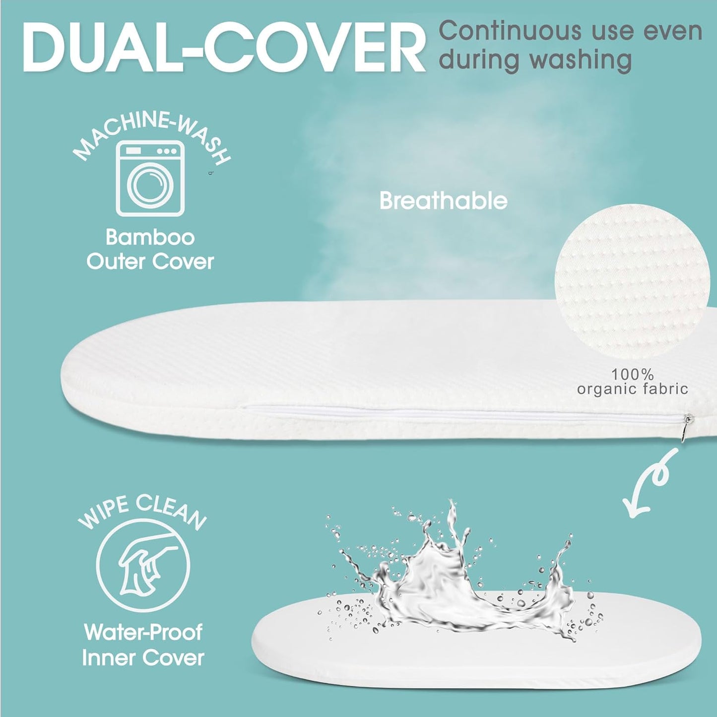 Baby Changing Basket Includes Diaper Caddy - Breathable & Waterproof Dual-Cover, Portable, Changing Pad for Dresser & Changing Table, Gift for Baby Shower (Light Cream, Diaper Caddy Set)