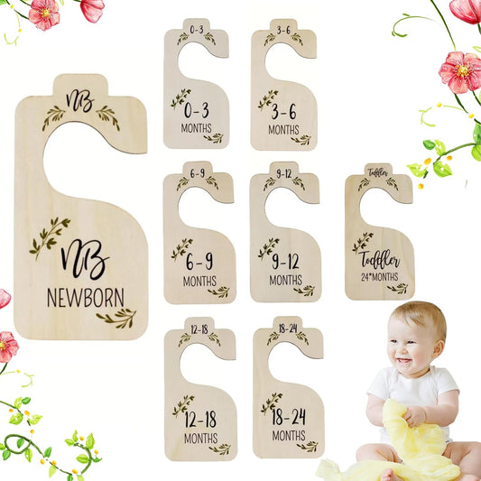 Wooden Baby Closet Dividers for Baby Clothes Organizer Baby Closet Organizer Hangers For Nursery Decor Baby Clothes Dividers For Closet Size Hangers (White)