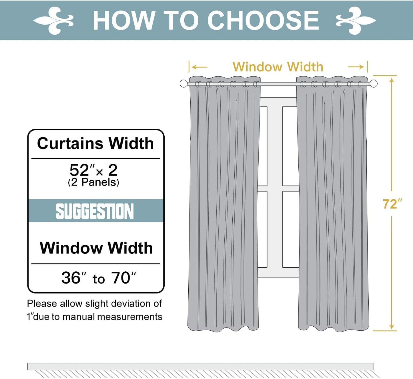 ChrisDowa Grommet Blackout Curtains for Bedroom and Living Room - 2 Panels Set Thermal Insulated Room Darkening Curtains (Royal Blue, 52W x 72L)