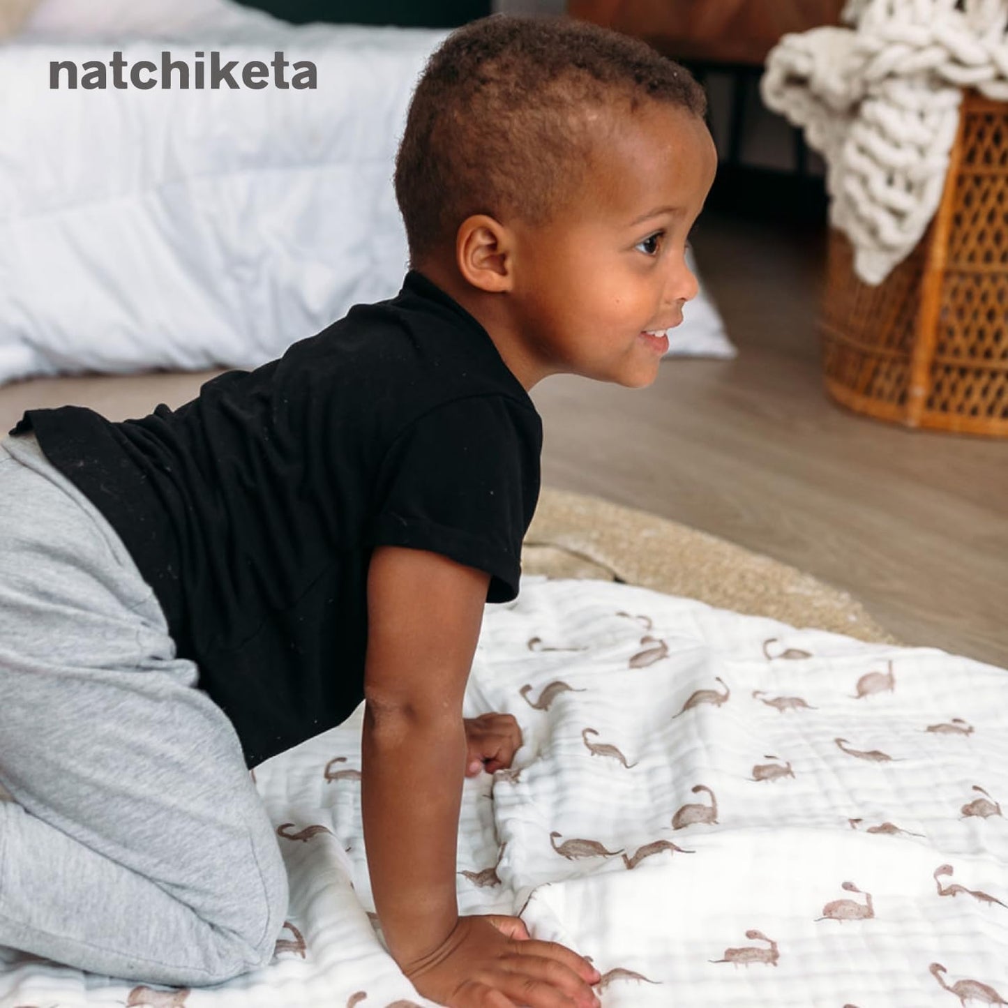 Organic Cotton Muslin Baby Blanket for Boys and Girls - Luxurious Soft Toddler Quilt for Swaddling - Gender Neutral Blankets Makes a Great Dream Big