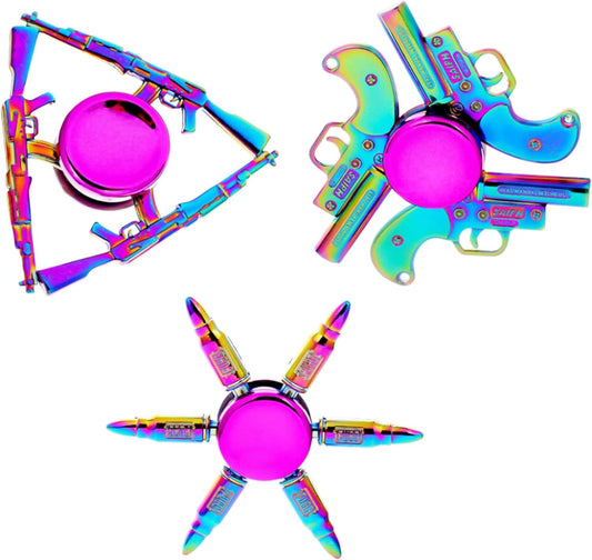 Fidget Spinners Set, Metal Desk Toys for Kids Adults Boys Girls, Hand Spinner Sensory Toys for Party Favors, Stocking Stuffers (3 Pack) (Style-2)