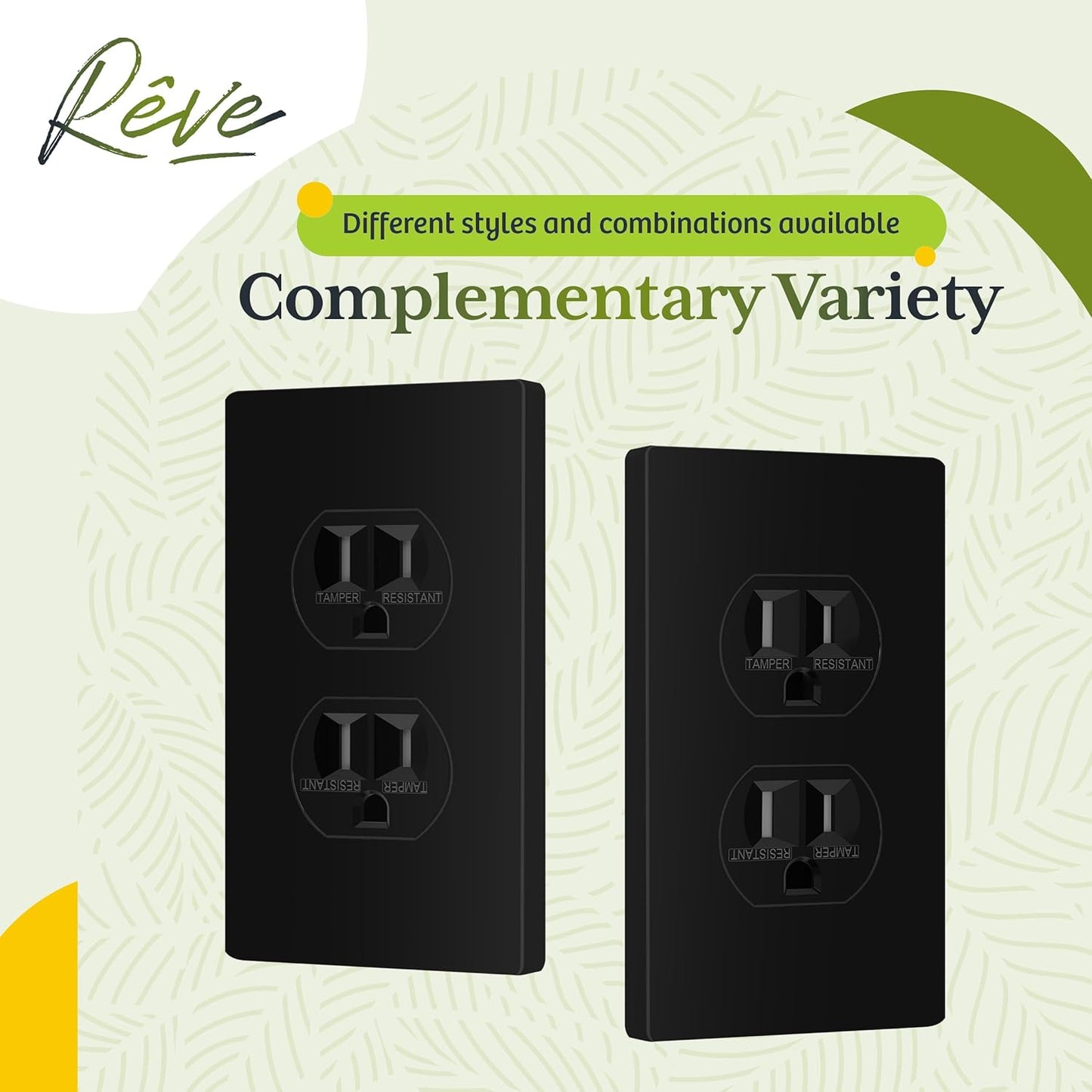 TG Mid-Size Screwless Duplex Wall Plate, Child Safe Receptacle Outlet Cover, Medium Size 1-Gang 4.88" H x 3.11" L, Polycarbonate Thermoplastic, UL Listed, SP-MS1-BK5P, Black (5 Pack)
