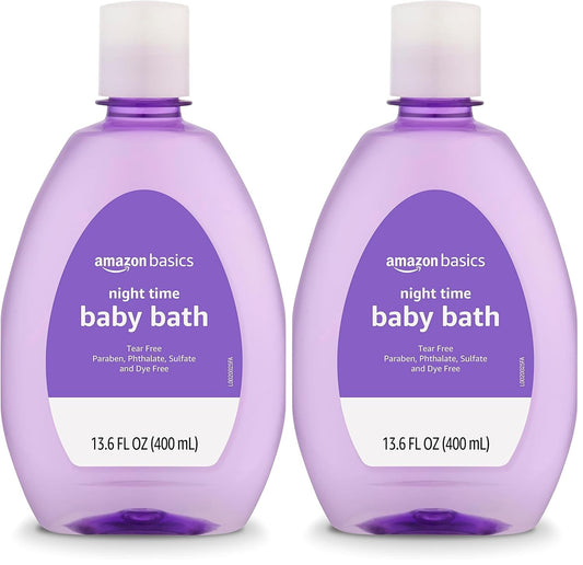 Amazon Basics Night-Time Baby Bath, Lightly scented, 13.6 Fl Oz (Pack of 2) (Previously Solimo)