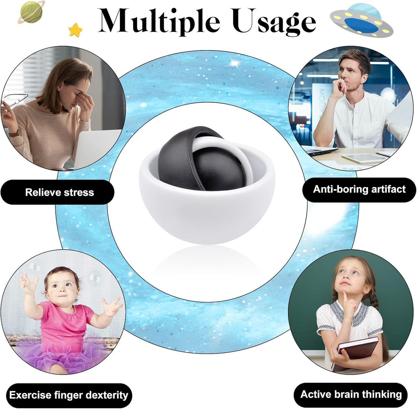 Fidget Toy for Adults, Fidget Gyro Toys, Gift Ideas Fidgets Gifts for Boys Girls Teens Kids, ADHD Autism Stress Relief Finger Toy Hand Fidget Spinner