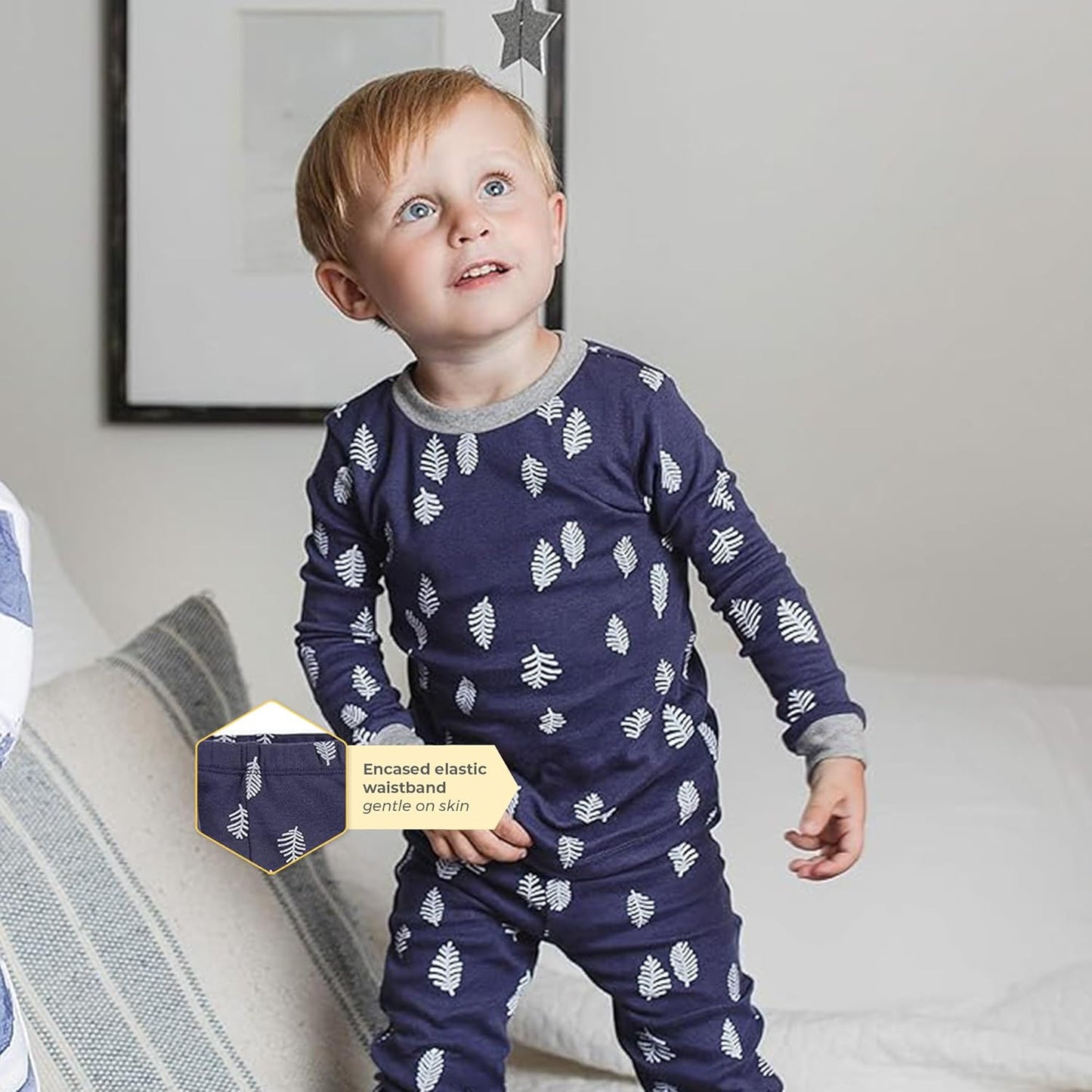 Burt's Bees Baby Boys' 2-Piece Long Sleeve Tee and Pants Organic Cotton Pajama Set