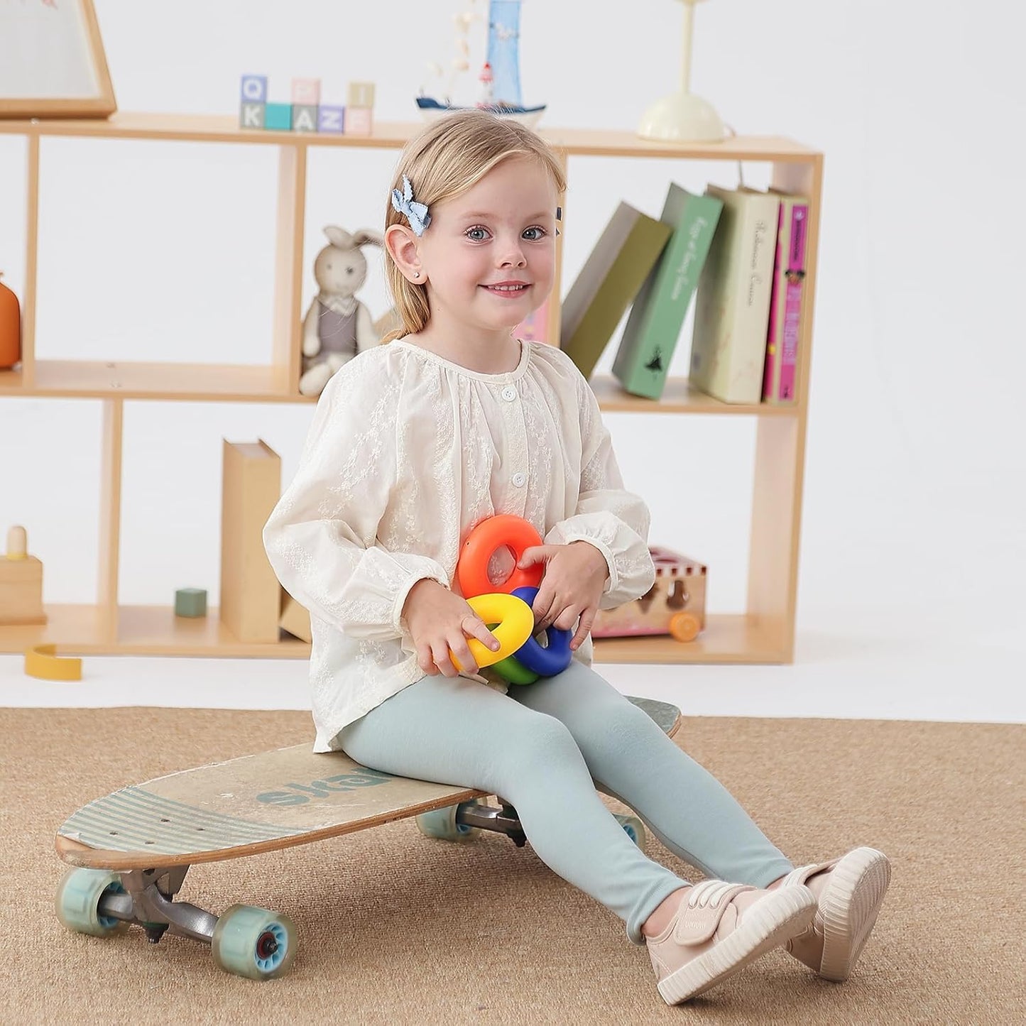 Toddler Organic Cotton Girls Leggings Casual Basic Leggings Full Length Bottom Solid Color 3 Pack