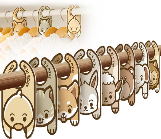 Baby Closet Dividers (Set of 8), Baby Hanger Dividers for Infant to Toddler, Nursery Organization for Clothes, Girl & Boy Closet Organizers