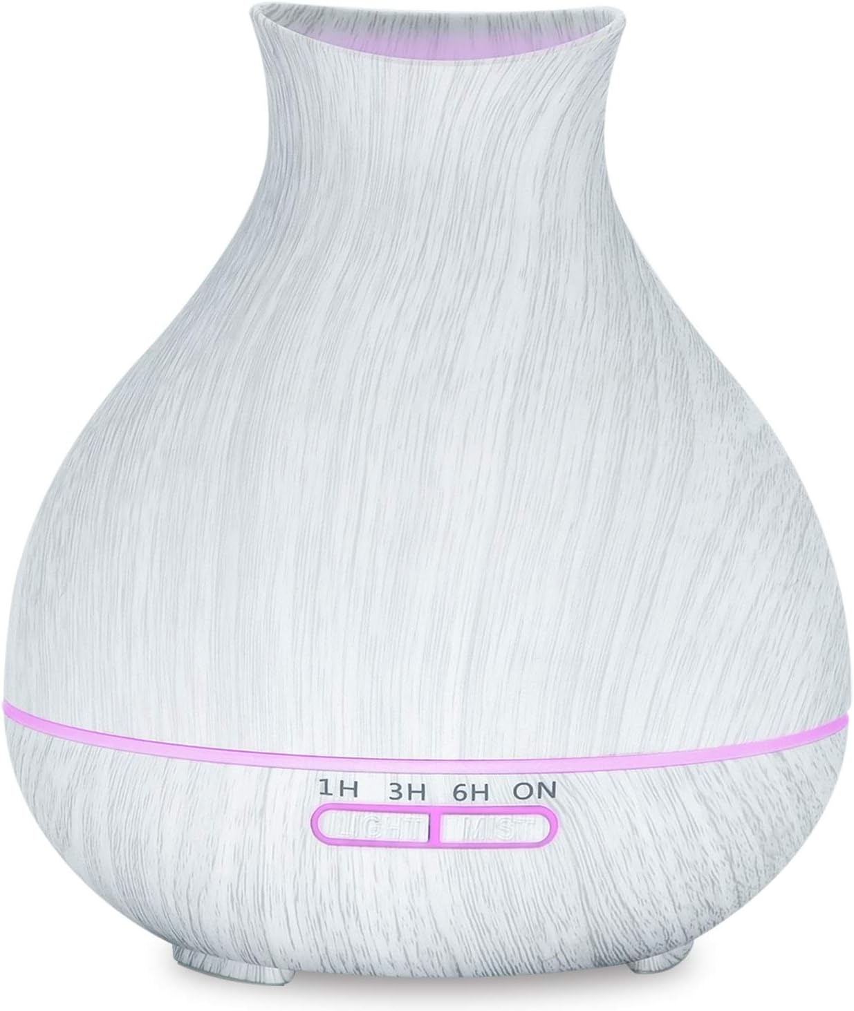 BZseed Aromatherapy Essential Oil Diffuser 550ml 12 Hours White Wood Grain Aroma Diffuser with Timer for Large Room, Home, Baby Bedroom, Waterless Auto Shut-Off, 7 Colors Lights Changing