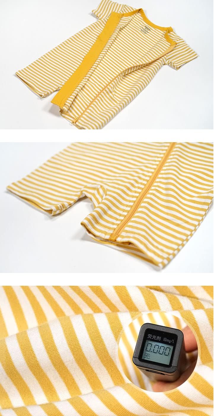 Teach Leanbh Baby Boys or Girls 2 Pack Pajamas Cotton Short Sleeve Zipper Romper Jumpsuits Sleep and Play 3-24 Months …