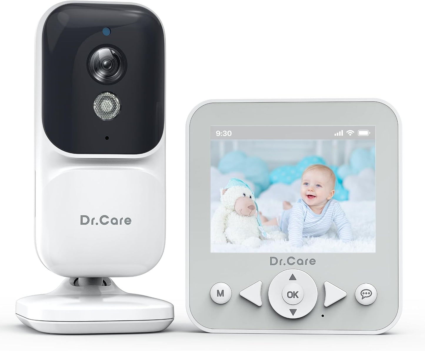 NeoView Video Baby Monitor - 2.8” Screen, 2-Way Audio, Video Loop Recording, Night Vision, Real-Time/VOX Monitoring, Temperature Sensor, Lullabies, Belt Clip Design (Supports Up to 128GB)