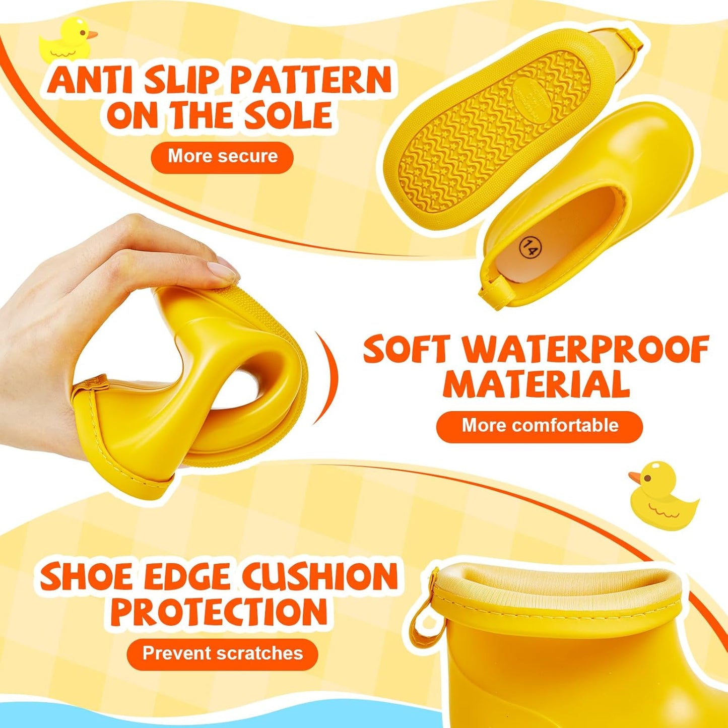 2 Pcs Toddler Raincoat Rain Boots Set Kids Baby Cartoon Hoodie Zipper Jacket Short Rain Shoes for Little Boys Girls