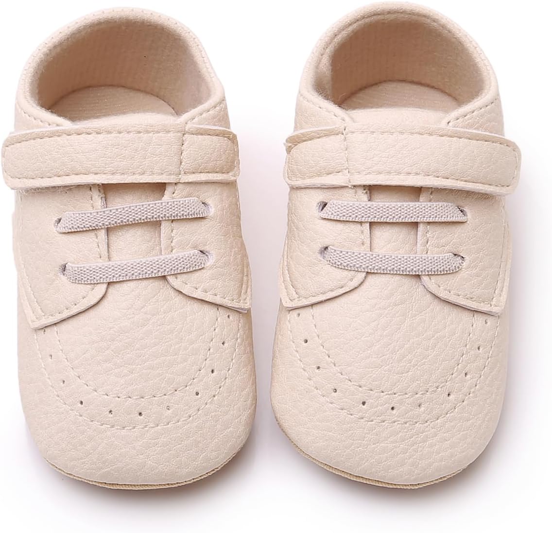 SOFMUO Baby Boys Girls High Top Ankle PU Leather Sneakers Soft Rubber Sole Infant Moccasins Newborn Oxford Loafers Anti-Slip Toddler Wedding Uniform Dress Shoes