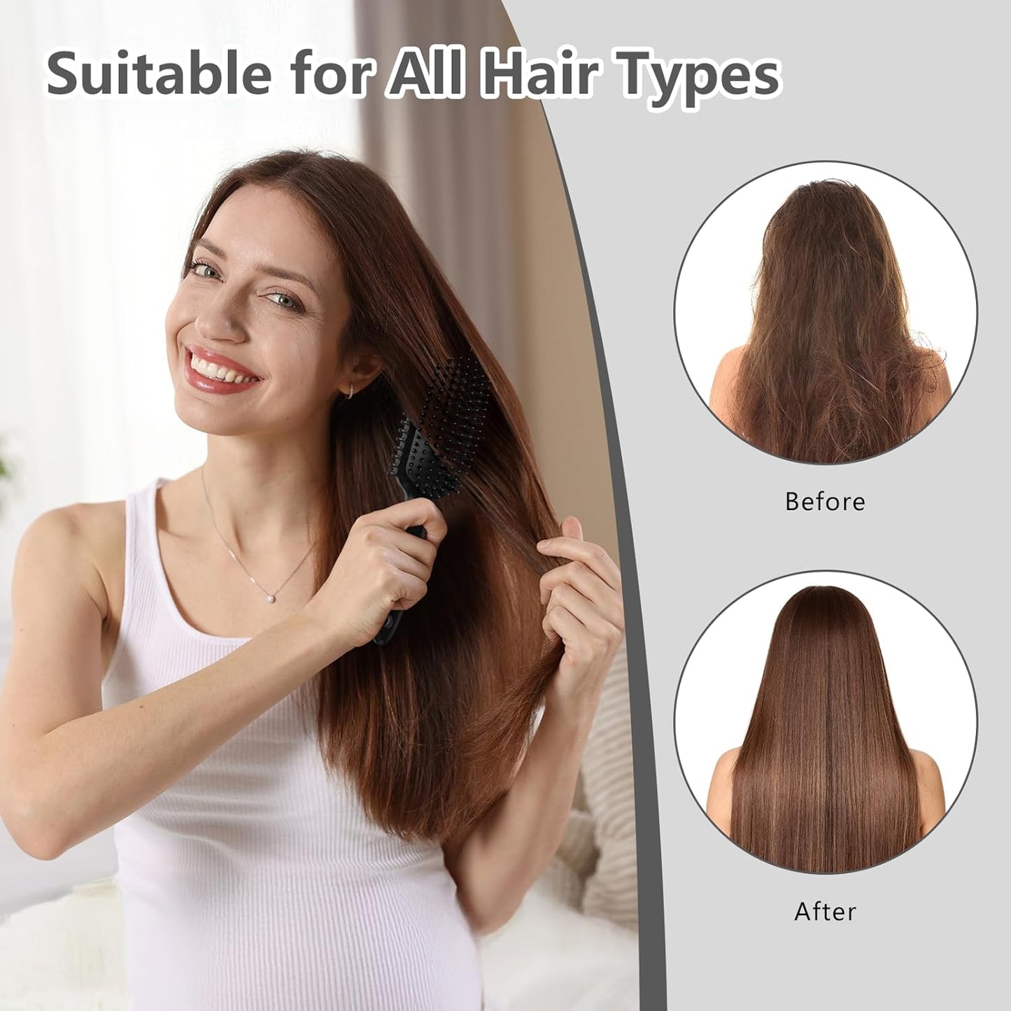 Curl Defining Brush, Curly Hair Brush, Slick Back Hair Brush, For Combing and Shaping Curls in All Hairstyles to Reduce Pulling (Black)