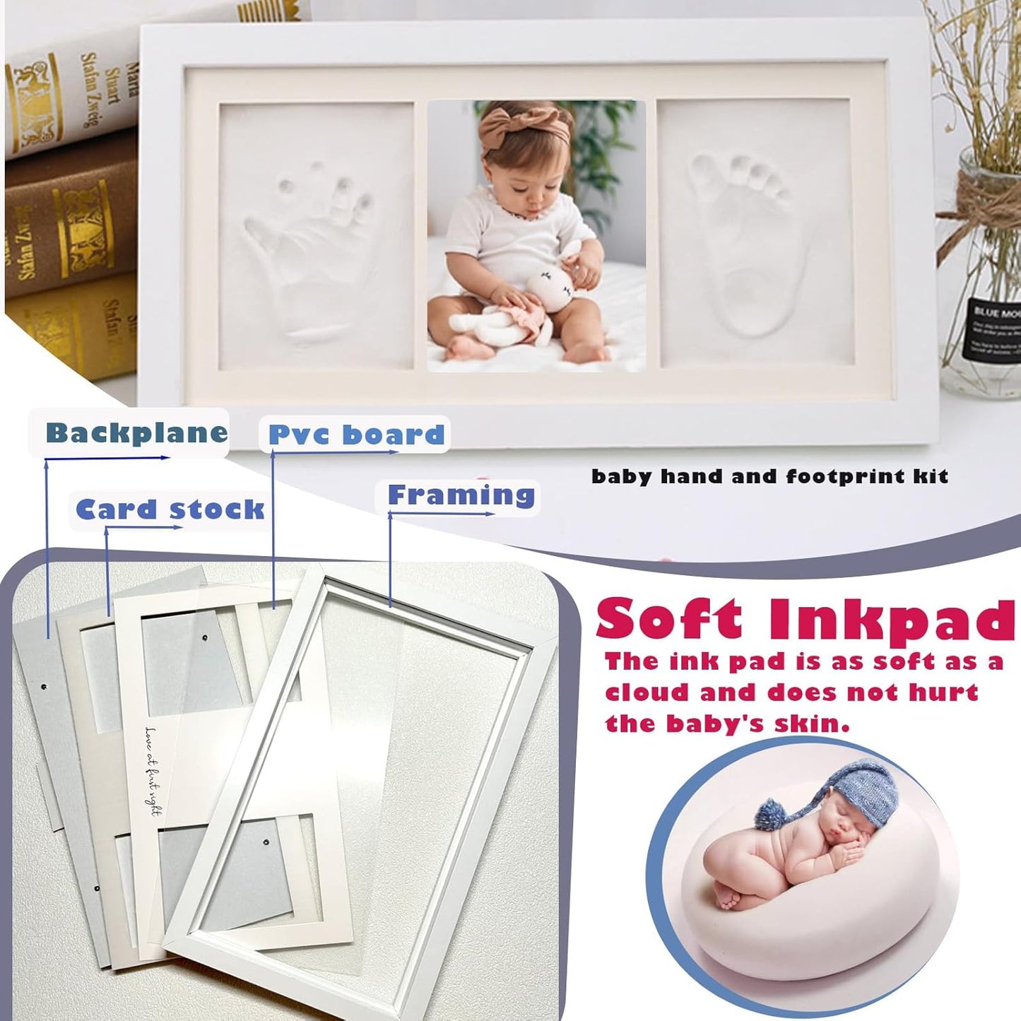 Inkless Newborn Hand & Footprint Kit - Baby Paw Print Gift