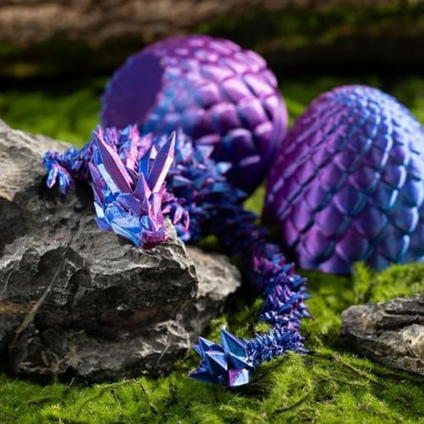 Cessfle 3D Printed Dragon in Egg, Crystal Dragon Eggs with Dragon Inside, Full Articulated Dragon Eggs 3D Dragon Toys, Mystery Dragon Egg for House of Dragon, 3D Printed Animals Fidget Toys