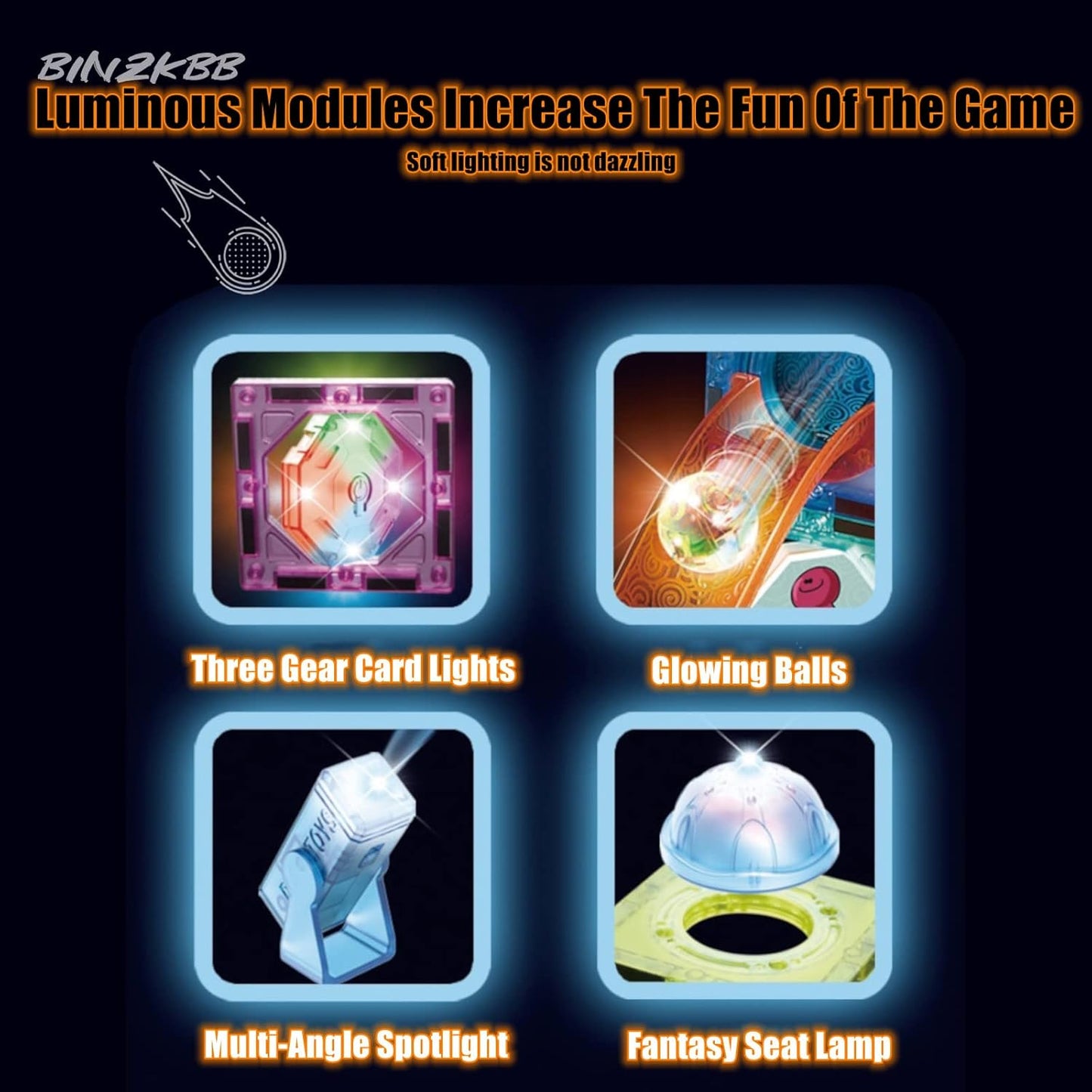 BINZKBB Light Magnetic Tiles Building Blocks for Kids,3D Clear Educational STEM Building Toys,Magnetic Marble Run Blocks Toys for Kids Ages 3 4 5 6 7 8 10+Year Old Boys Girls Creative Gift(110 PCS)