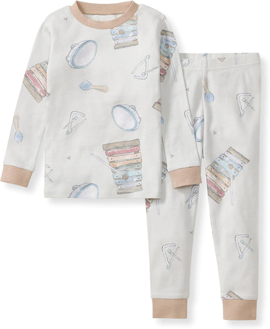 Burt's Bees Baby Boys' 2-Piece Long Sleeve Tee and Pants Organic Cotton Pajama Set