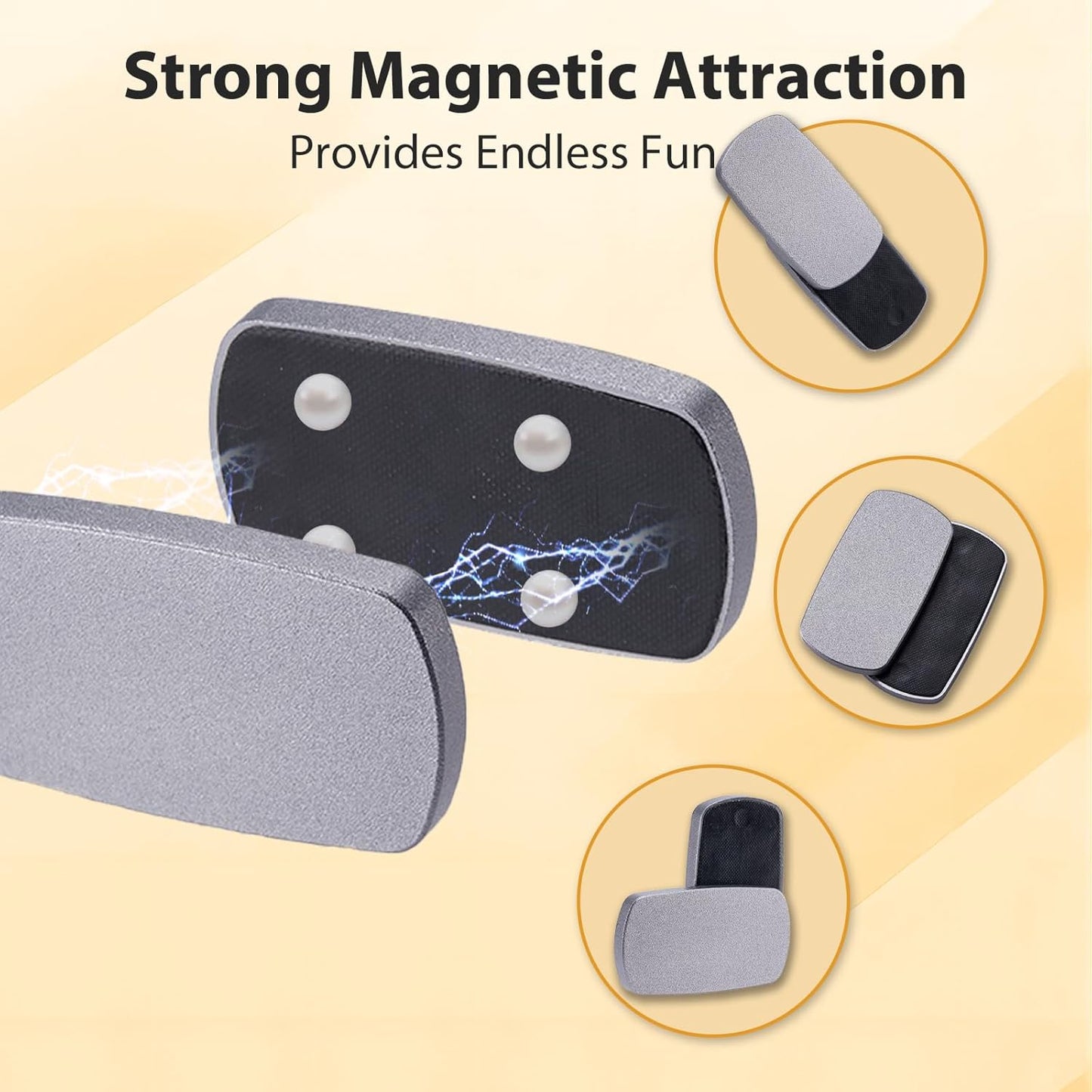 Fidget Slider Toys：Oval Haptic Magnetic Fingertip Slider Fidget Toy for Adults, Push Card Office Magnetic Sliding Fidget Toy Clicker Anxiety ADHD as Gifts - Silver