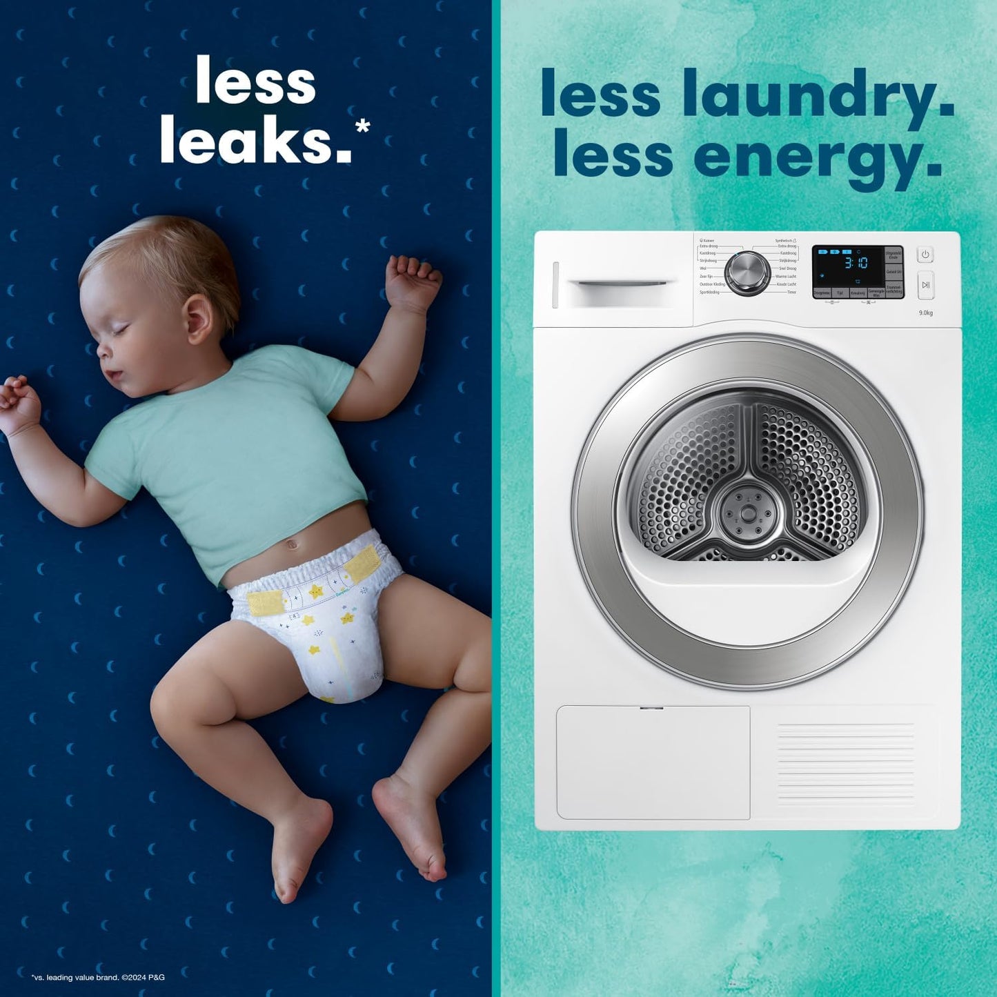 Pampers Baby Diapers - Pure Protection - Size 7, 60 Count, for up to 100% Leakproof, Premium Plant-based Skin Protection