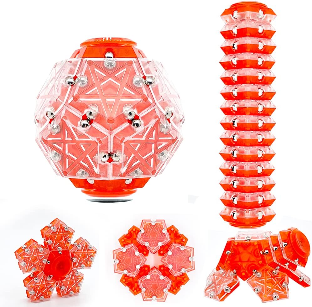 Magnetic Fidget Spinner Toys 14-Piece Set，Puzzle Balls Building Blocks，Stress Reduction and Anxiety Relief Hand Spinner for Adults Kids…
