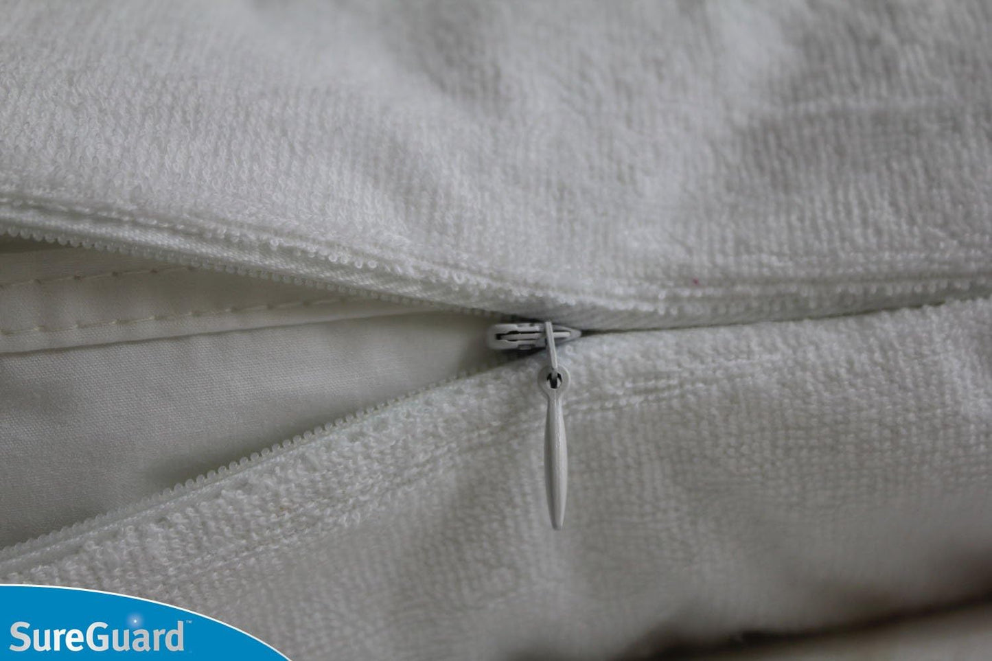 Set of 2 Body Size SureGuard Pillow Protectors - 100% Waterproof, Bed Bug Proof, Hypoallergenic - Premium Zippered Cotton Terry Covers