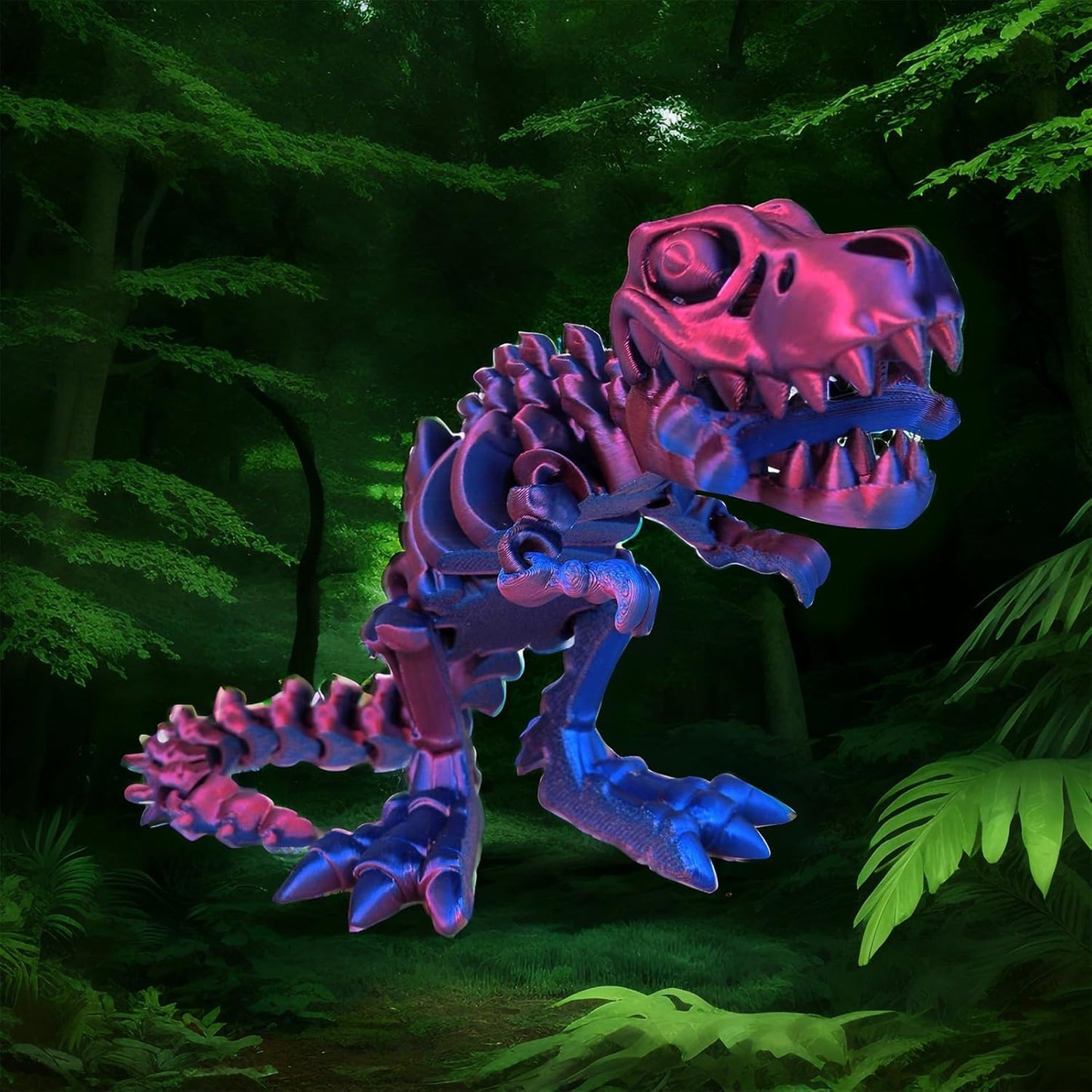 3D Printed Dinosaur Bones Tyrannosaurus Rex Skeleton with Movable Joints, 3D Model Skull T-Rex, Flexible Articulated Dinosaur Fidget Toys Adults for Autism/ADHD