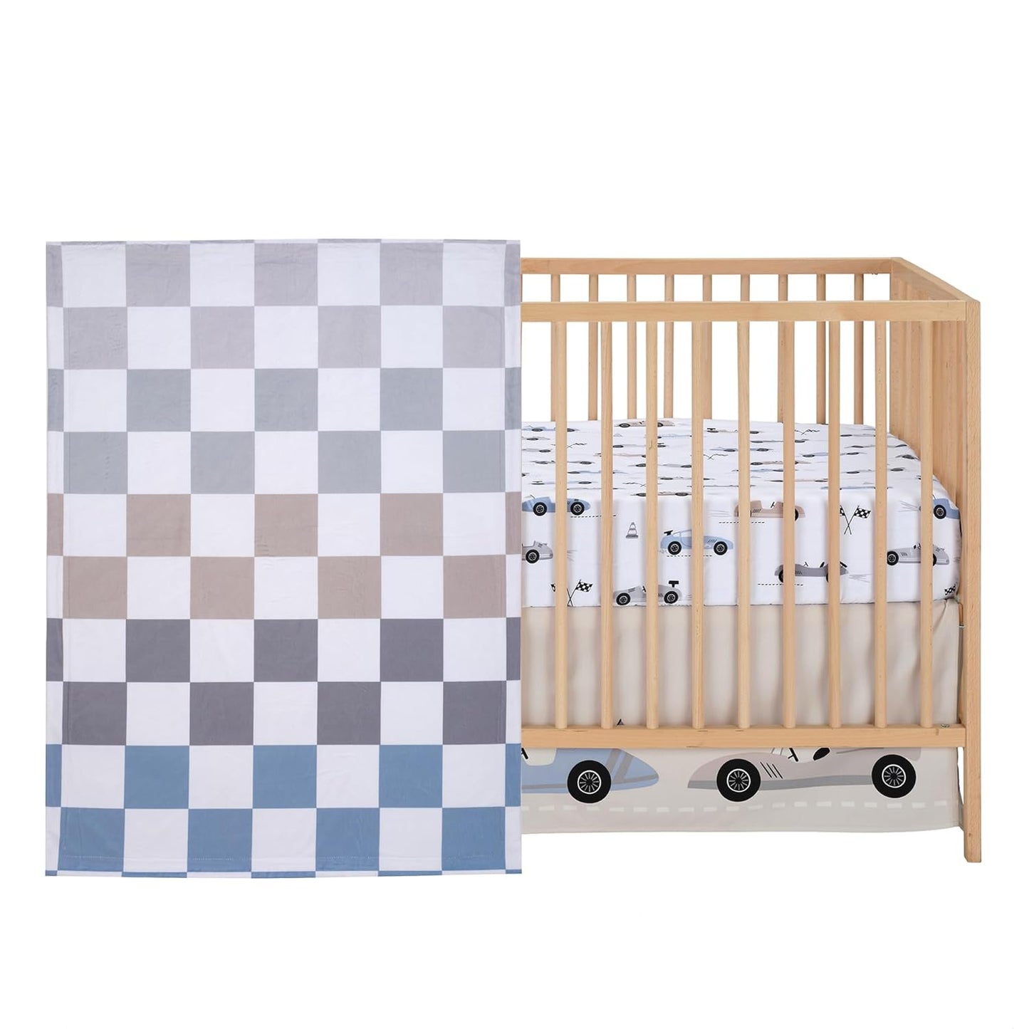 Lambs & Ivy Little Racer 3-Piece Cars/Transportation Baby Crib Bedding Set