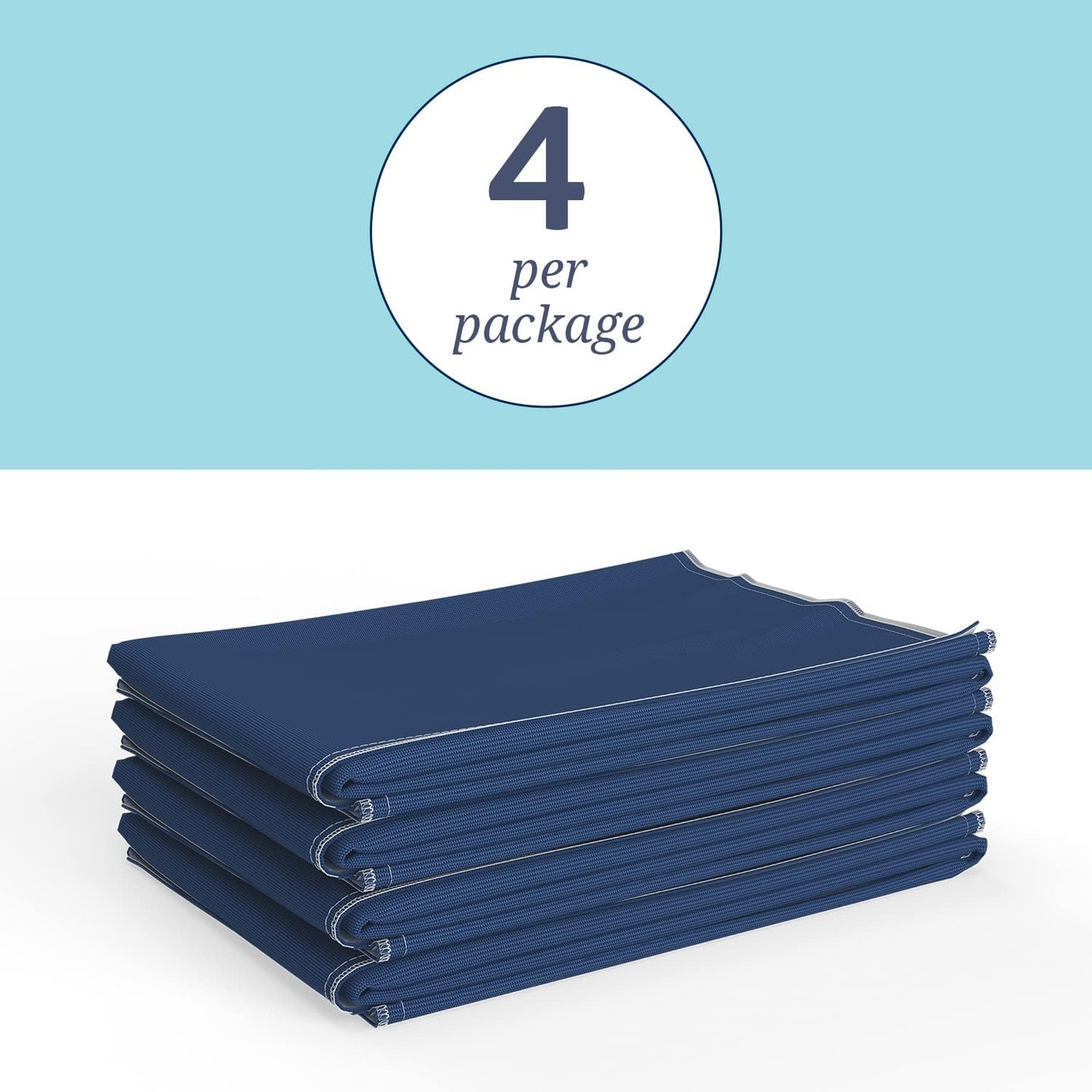 Medline Sofnit 300, Pack of 4 Large Washable Blue Underpads, 34”x 48” for use as reusable pet pads, reusable bed pads, great for dogs, cats and bunnies
