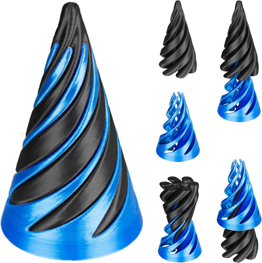 Impossible Pyramid Passthrough Sculpture 3D Printed Spiral Cone Toy Spiral Cone Fidget Toy Pass Through Pyramid Fidget Toy Stress Relief Desk Toy Pyramid Model Relax Anxiety Toy Children Adult Black