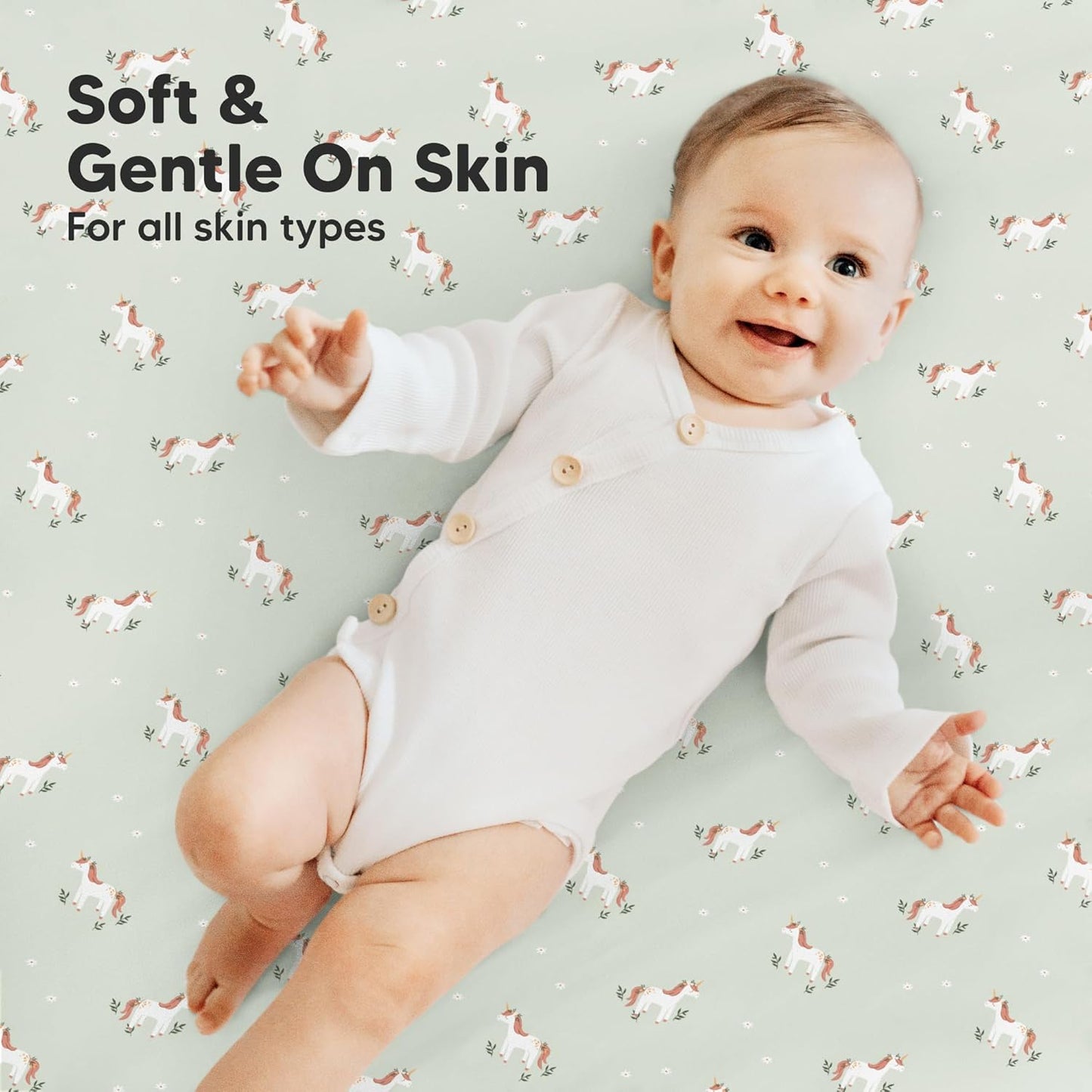 2-Pack Mini Crib Sheets Fitted - 38x26 Pack N Play Sheets for Pack and Play Mattress, Organic Cotton, Soft & Breathable Playard Bedding, Neutral Mini Toddler Bed Cover for Boys, Girls (Lune Mystic)