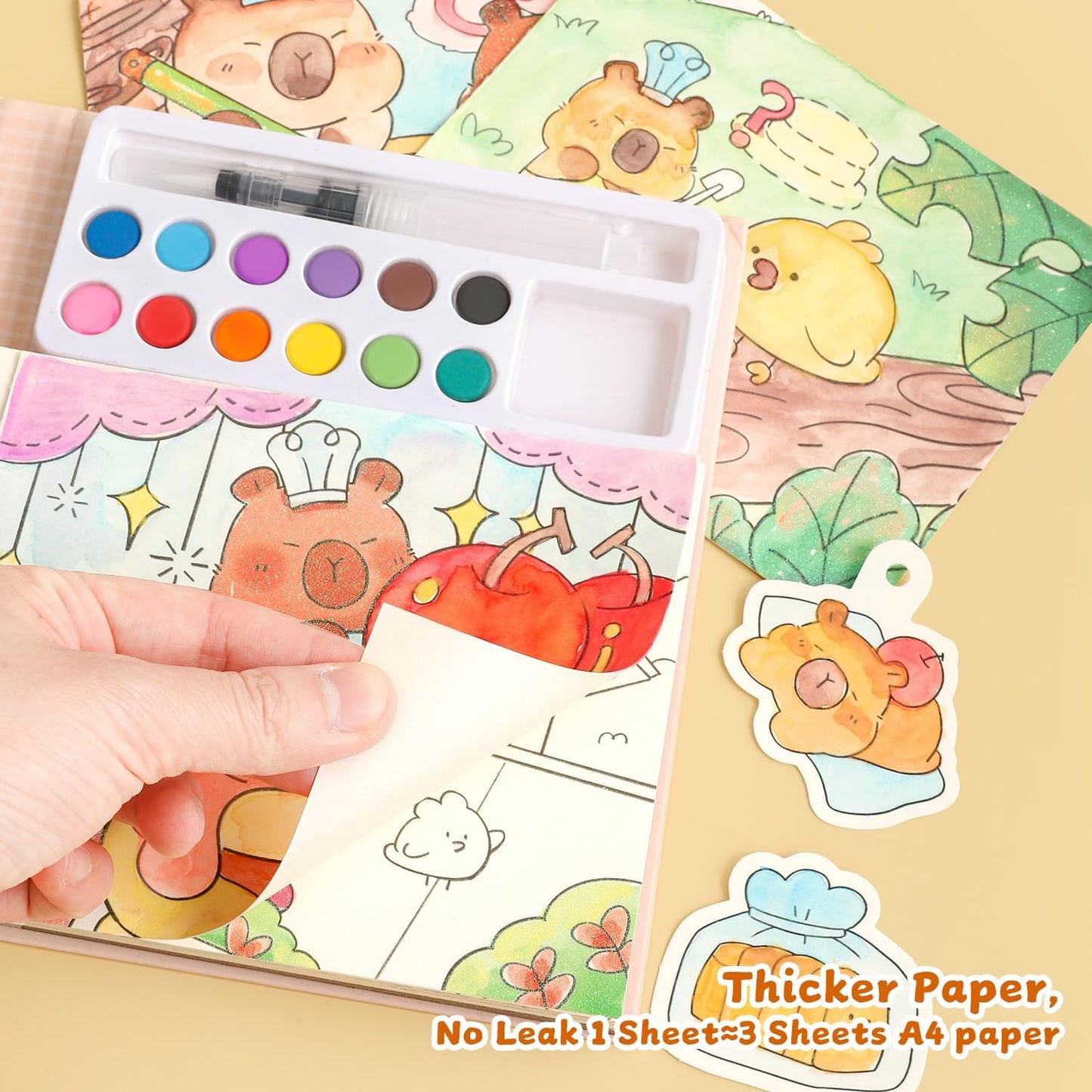 Paint with Water Coloring Books for Kids Ages 3-5, 4-8 – Cute Coloring Book for Teens,Arts and Crafts for Kids Ages 3 4 5 6 7 8+, Birthday Gift Toys for Girls Boys,Travel Toys-Capy