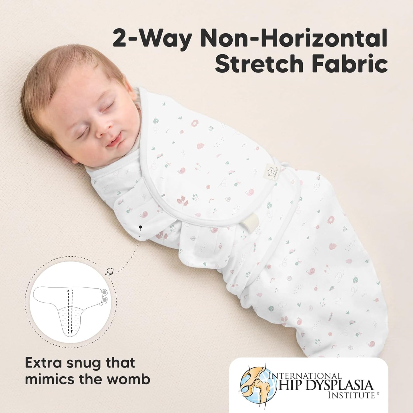 3-Pack Organic Baby Swaddle Sleep Sacks - Swaddles for Newborns, Infant 0-3 Months, Baby Girls, Boys, Soft & Snug Newborn Sleep Sack, Nursery Swaddling Blankets (Garden)