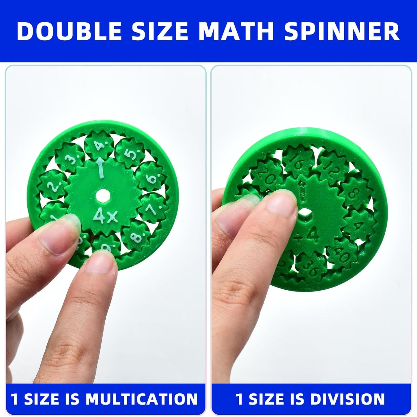 Math Fidget Spinners,Funny Educational Math Fact Tools,Math Learning & Education Toys Game,Creative Gift (9 PCS-Multiplication & Division)
