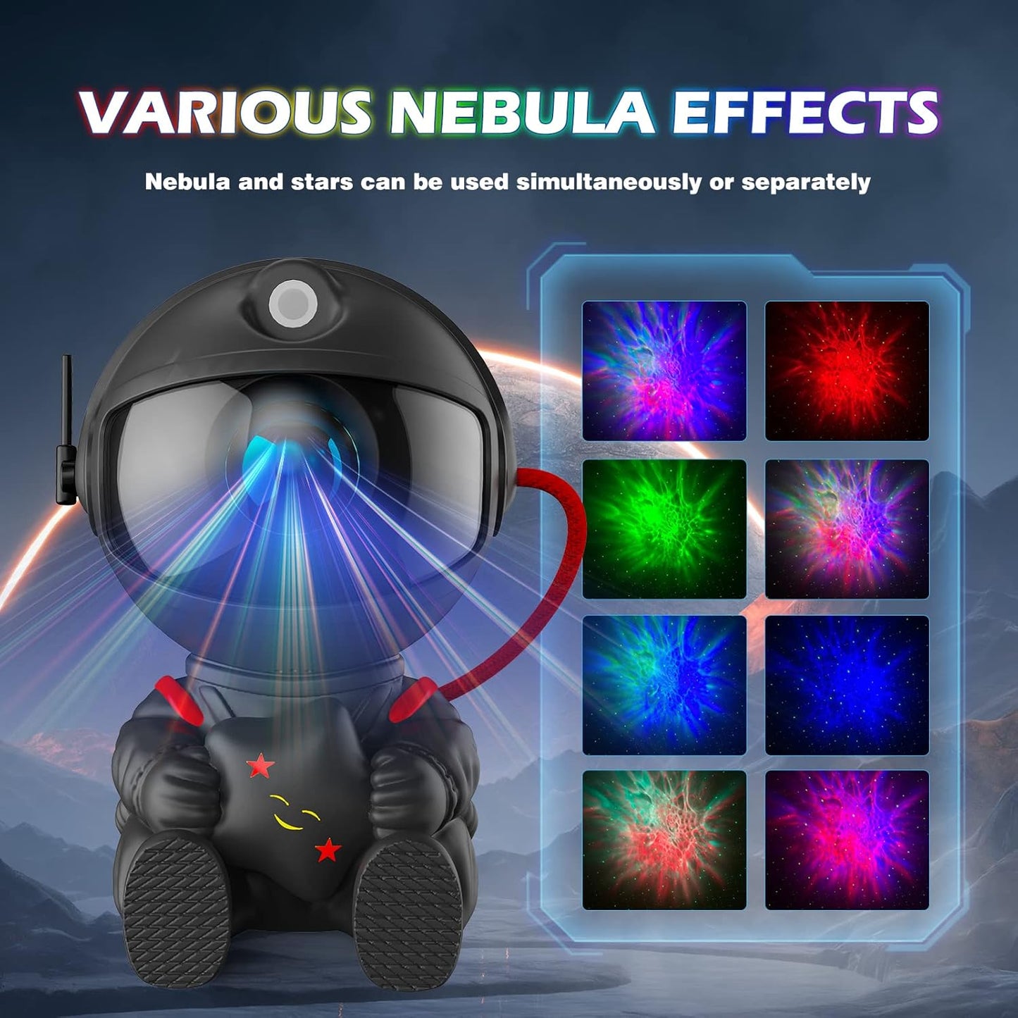 Astronaut Galaxy Projector, Star Projector Galaxy Light, Night Light for Kids, Nebula Ceiling LED Lamp, Room Decor, with Timer and Remote, Gifts for Birthdays