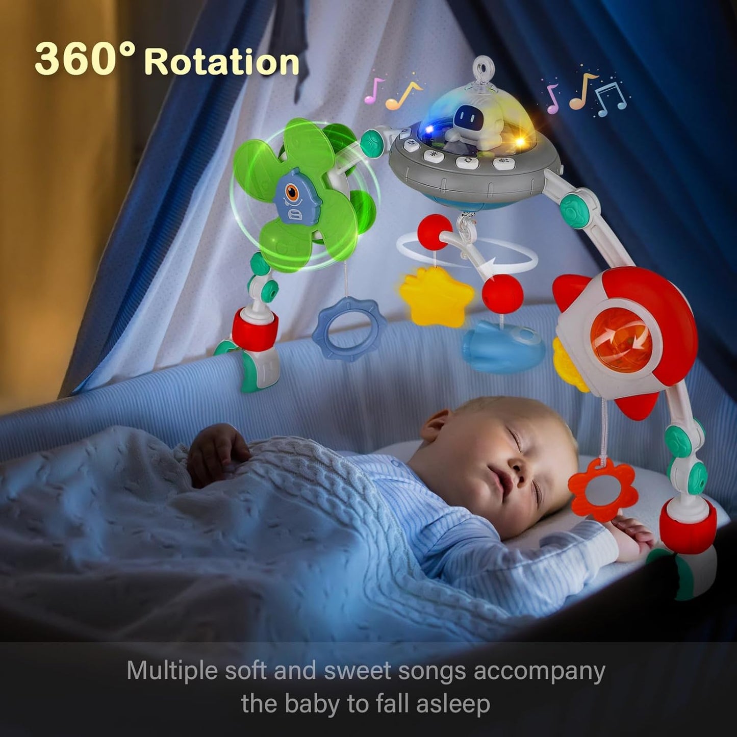 Musical Baby Stroller Arch Toys, Travel Car Seat Toys, Baby Play Arch Crib Accessory Toys, Mobile for Bassinet, Pram Activity Arch Bar Toys for Babies Infants