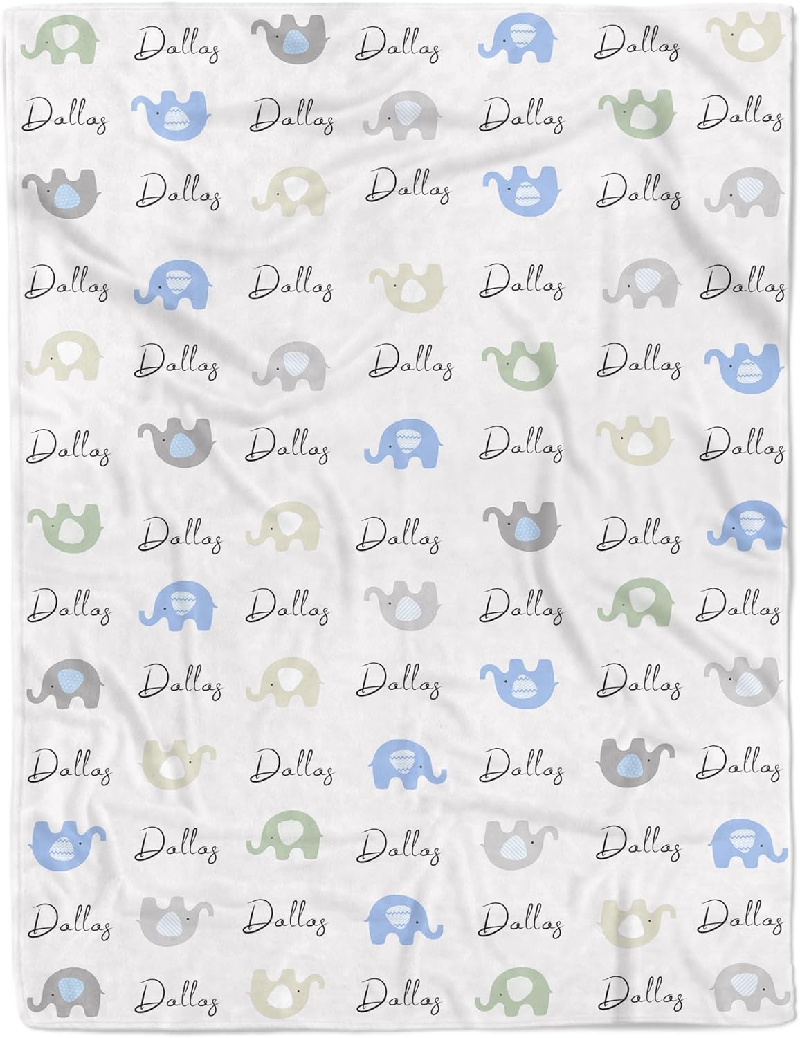 Personalized Baby Name Blanket for Boy Girl Custom Elephants Blanket for Newborn Customized Gifts for Baby Shower Birthday Christmas